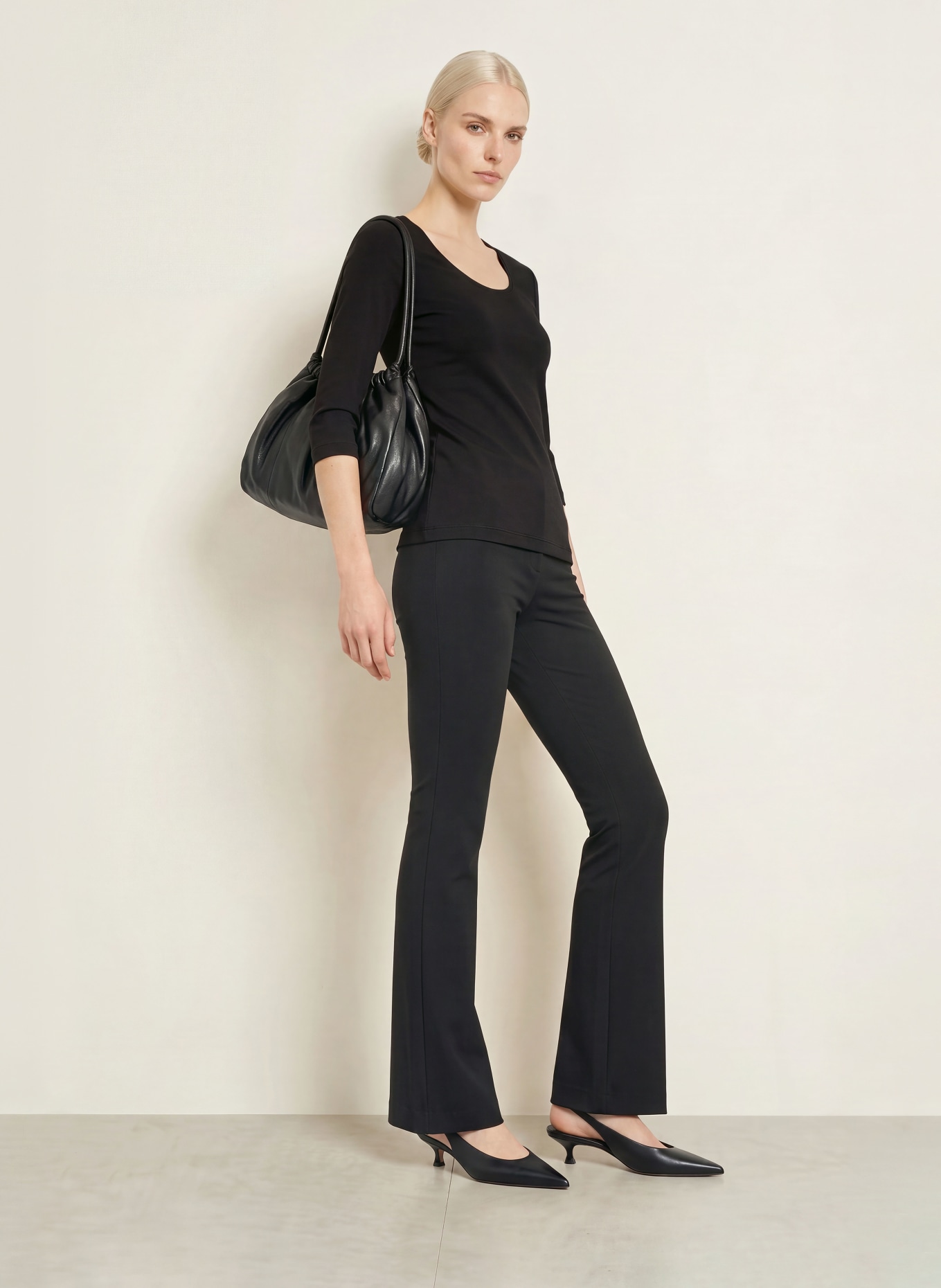 efixelle Shirt with 3/4 sleeves: BLACK