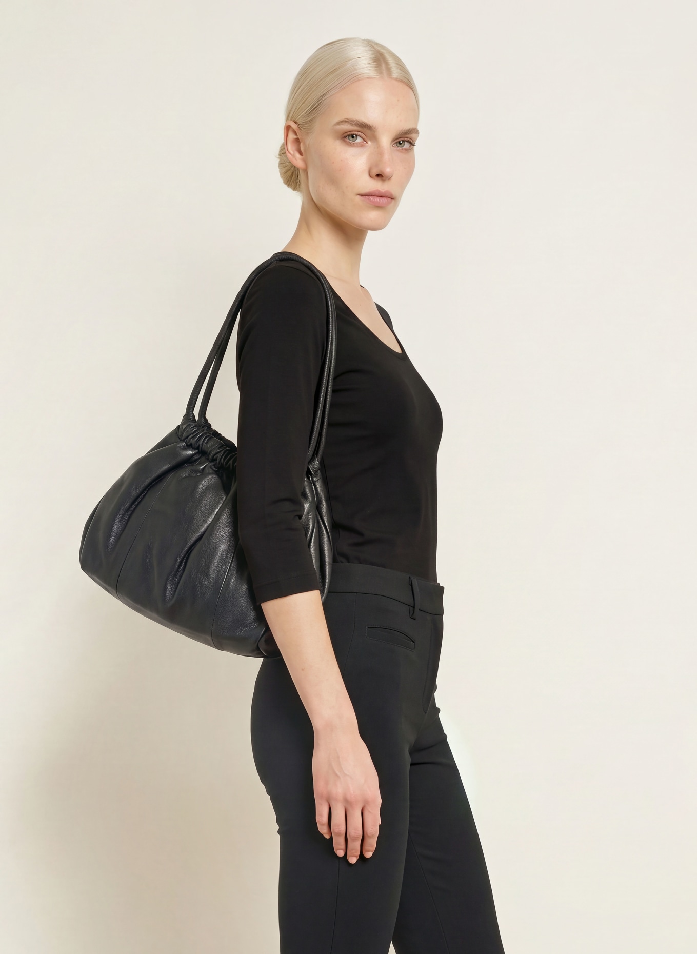 efixelle Shirt with 3/4 sleeves: BLACK