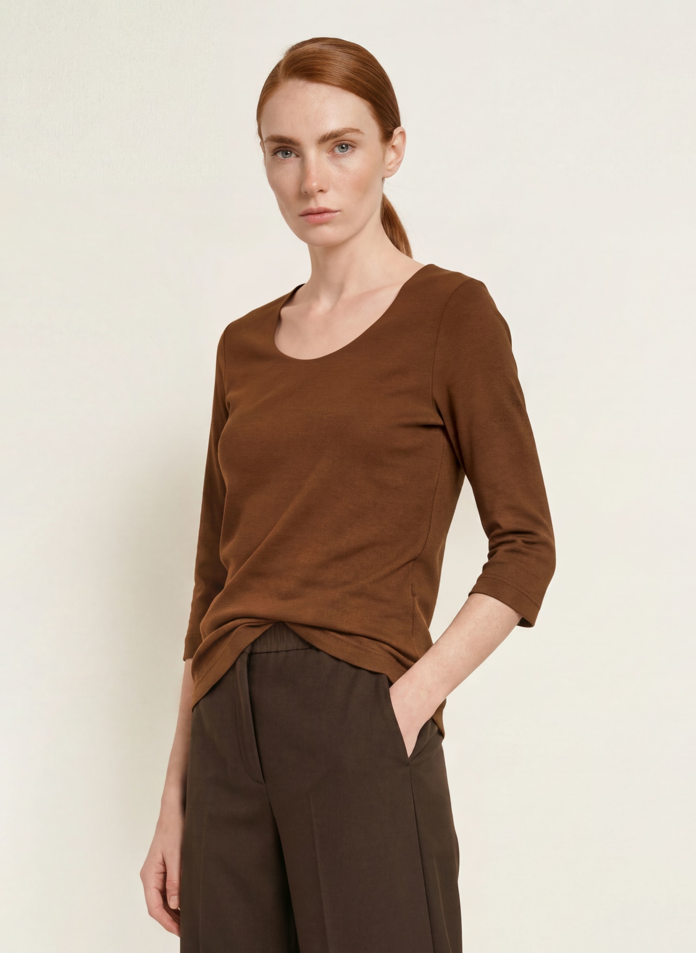 efixelle Haut à manches 3/4: MARRON