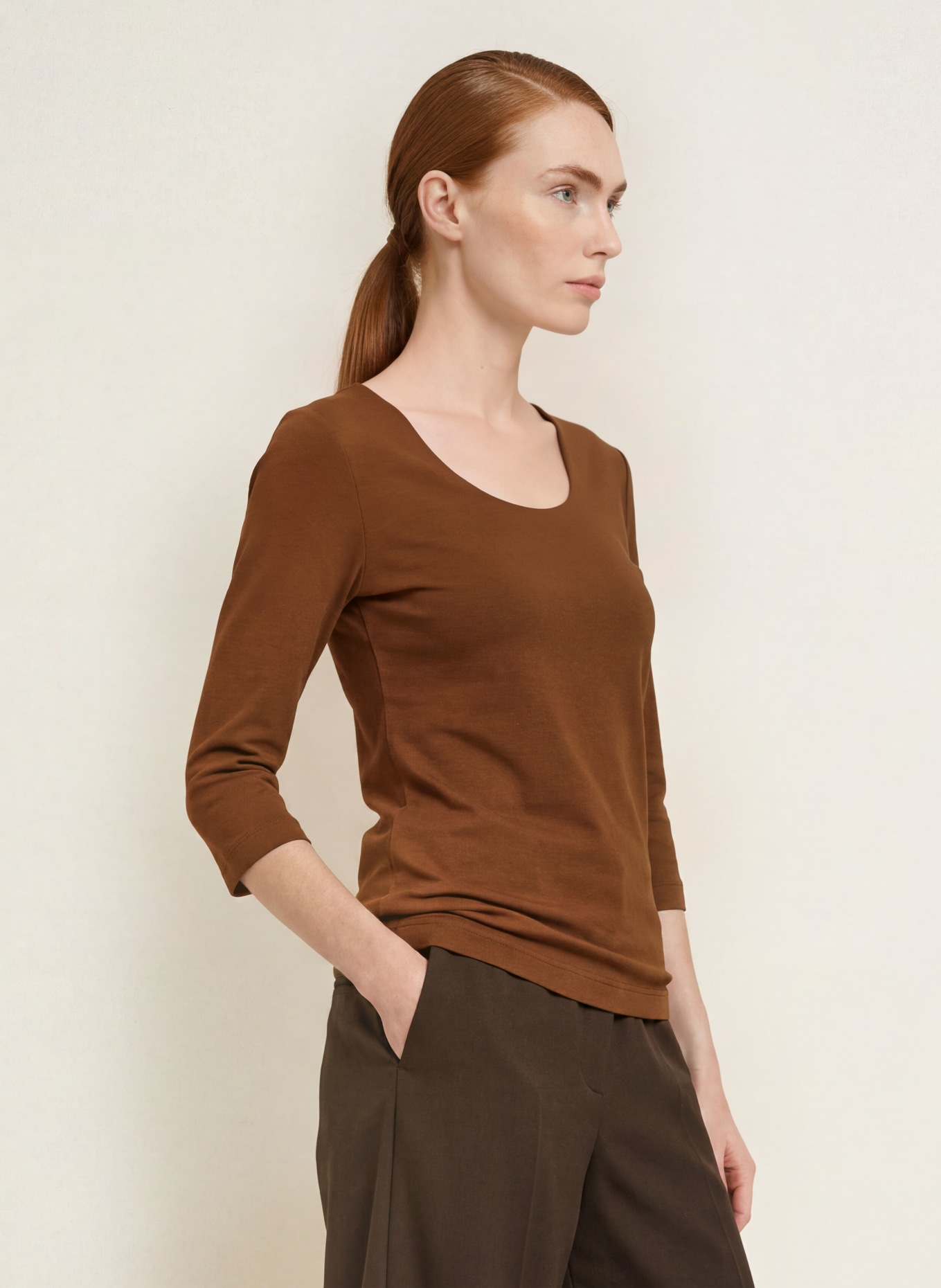 efixelle Haut à manches 3/4: MARRON