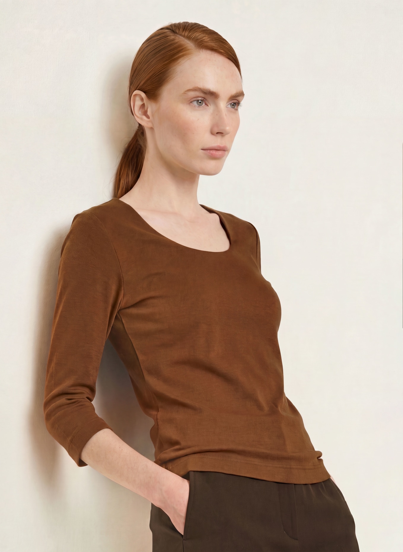 efixelle Haut à manches 3/4: MARRON