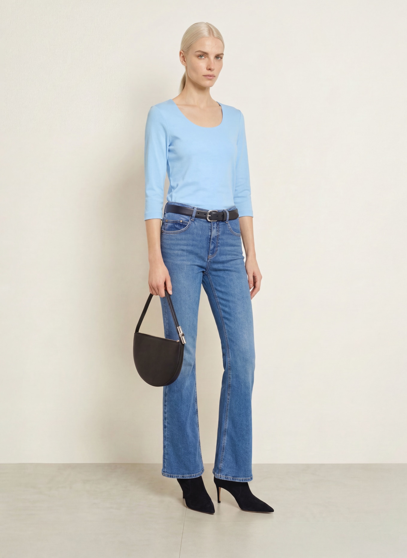 efixelle Haut à manches 3/4: BLEU CLAIR