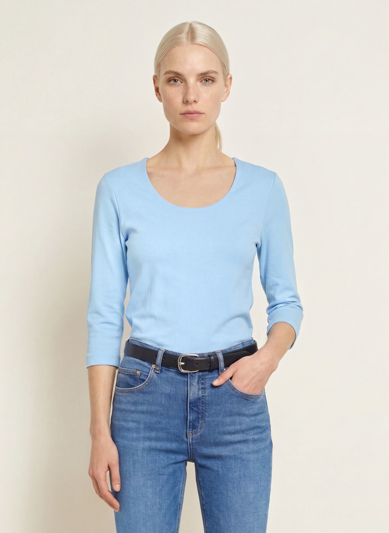 efixelle Haut à manches 3/4: BLEU CLAIR