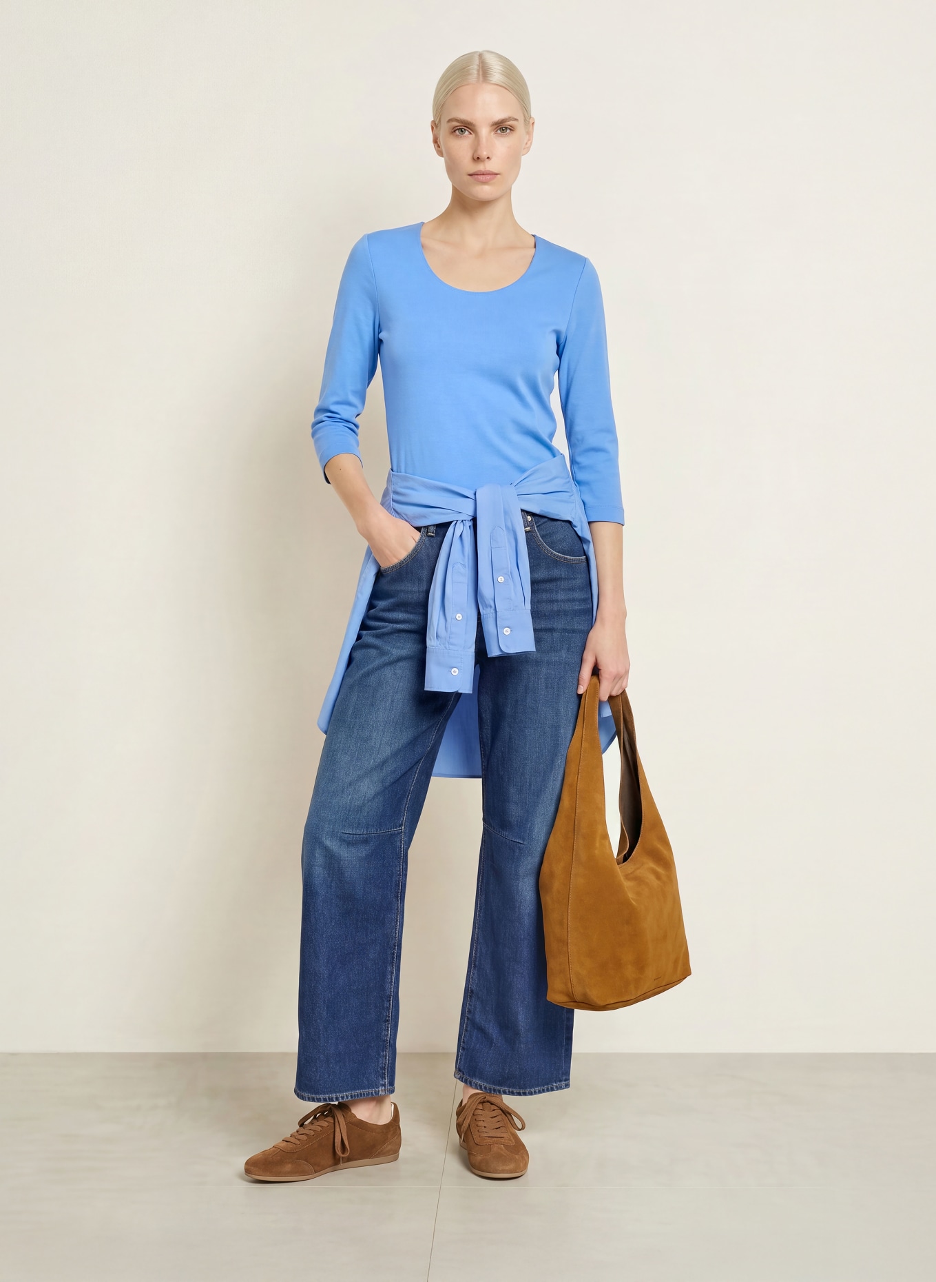 efixelle Shirt met 3/4-mouwen: BLAUW