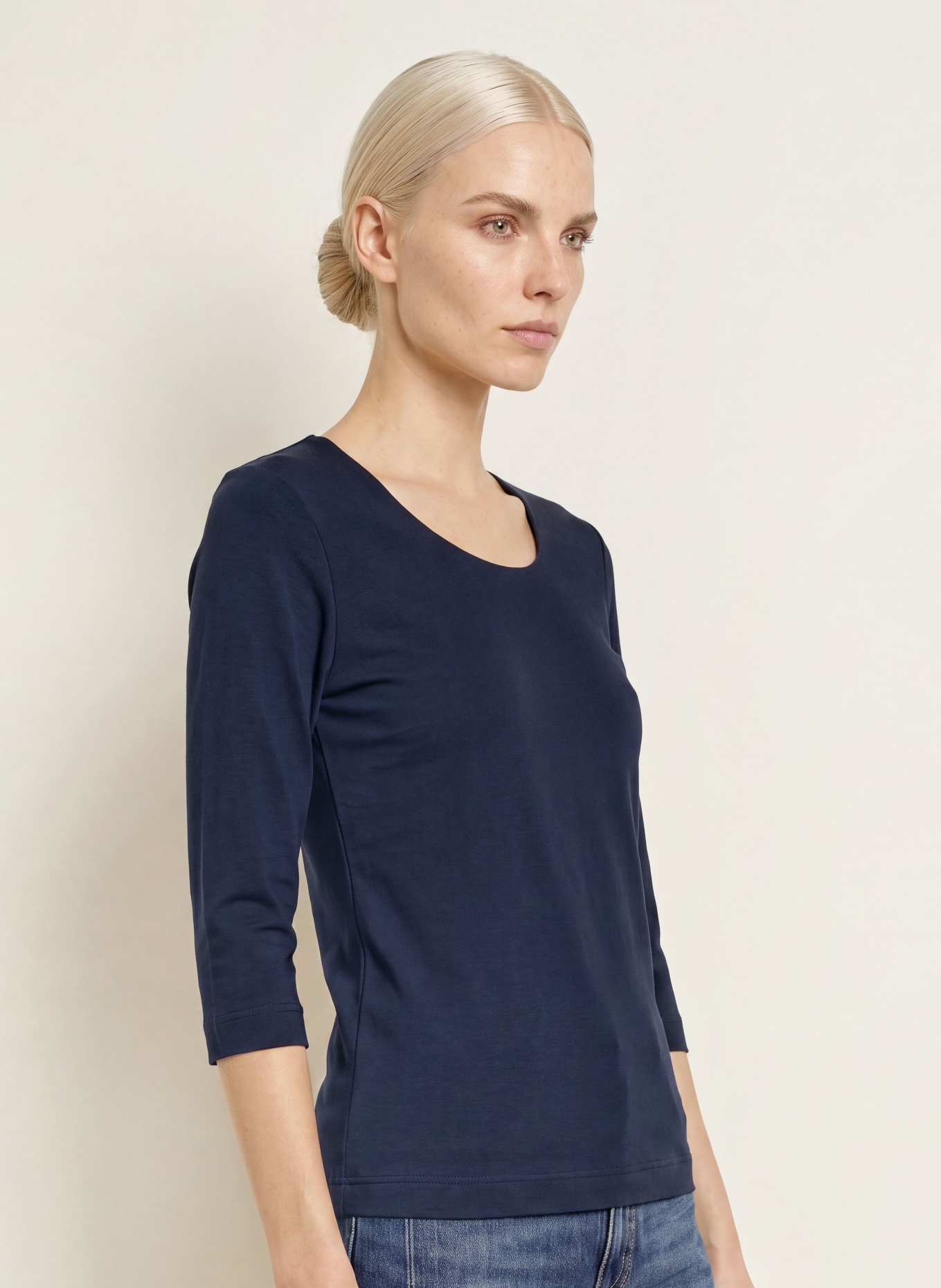 efixelle Shirt mit 3/4-Arm: DUNKELBLAU