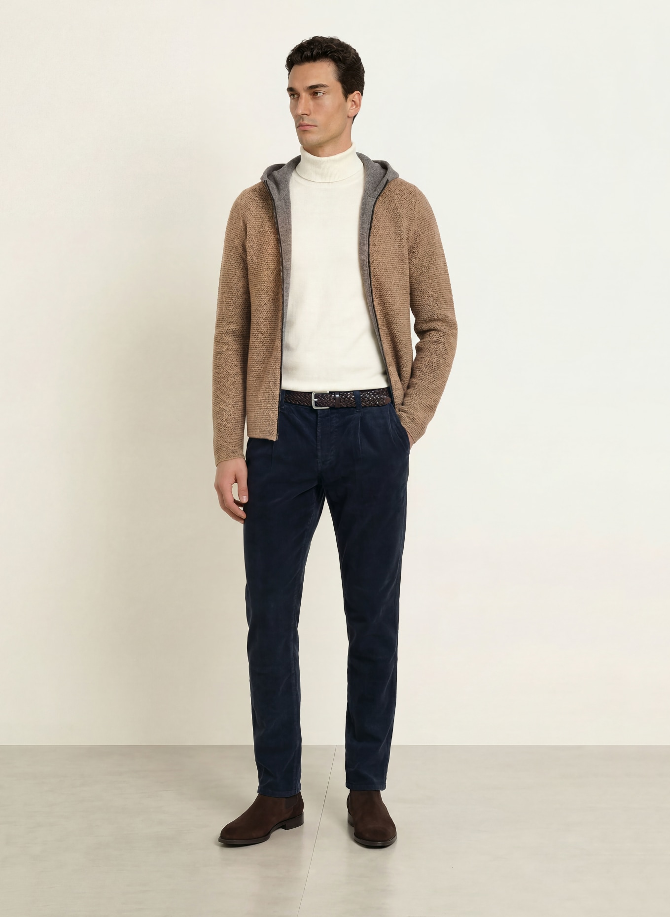 Grasegger Vest: TAUPE / DONKERGRIJS