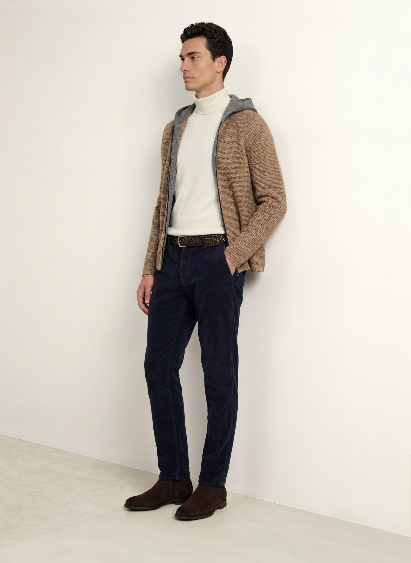 Grasegger Vest: TAUPE / DONKERGRIJS