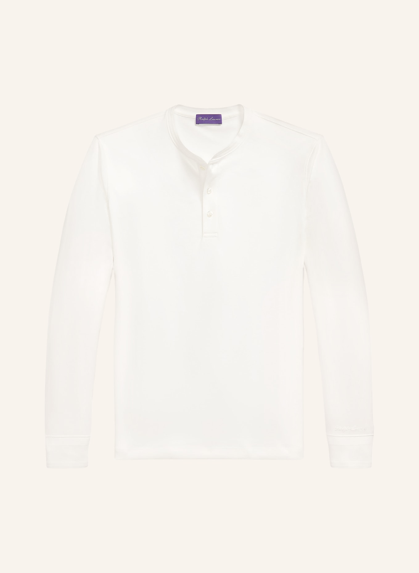 RALPH LAUREN PURPLE LABEL Henley-tröja: VIT
