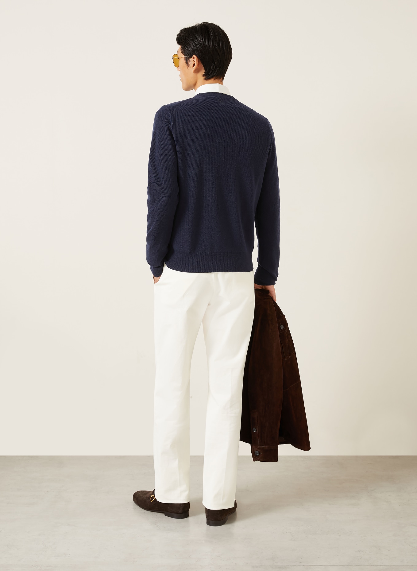 RALPH LAUREN PURPLE LABEL Cashmere-Pullover: DUNKELBLAU