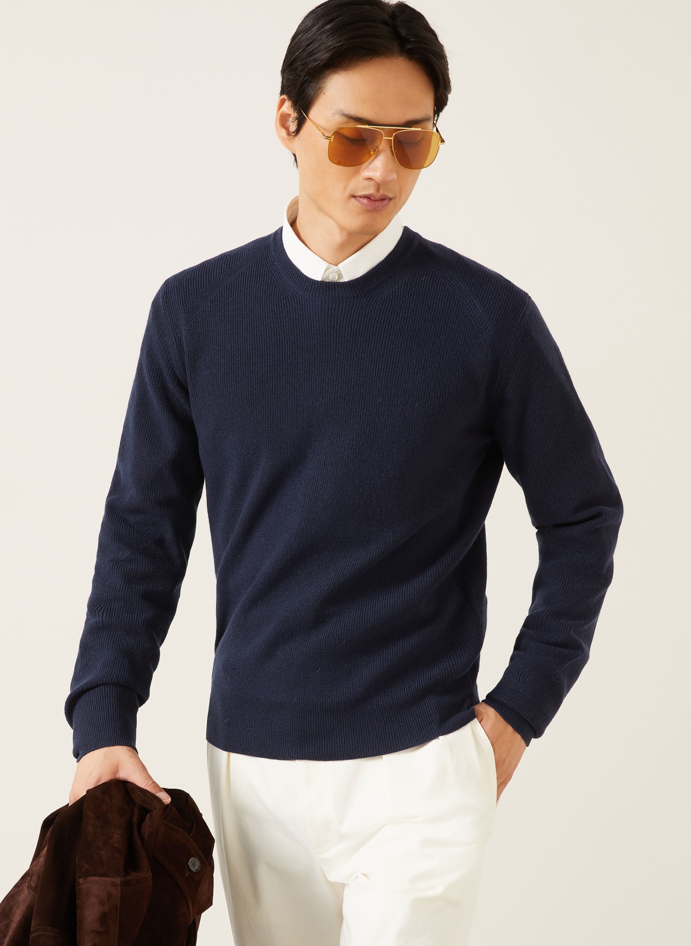 RALPH LAUREN PURPLE LABEL Cashmere-Pullover: DUNKELBLAU
