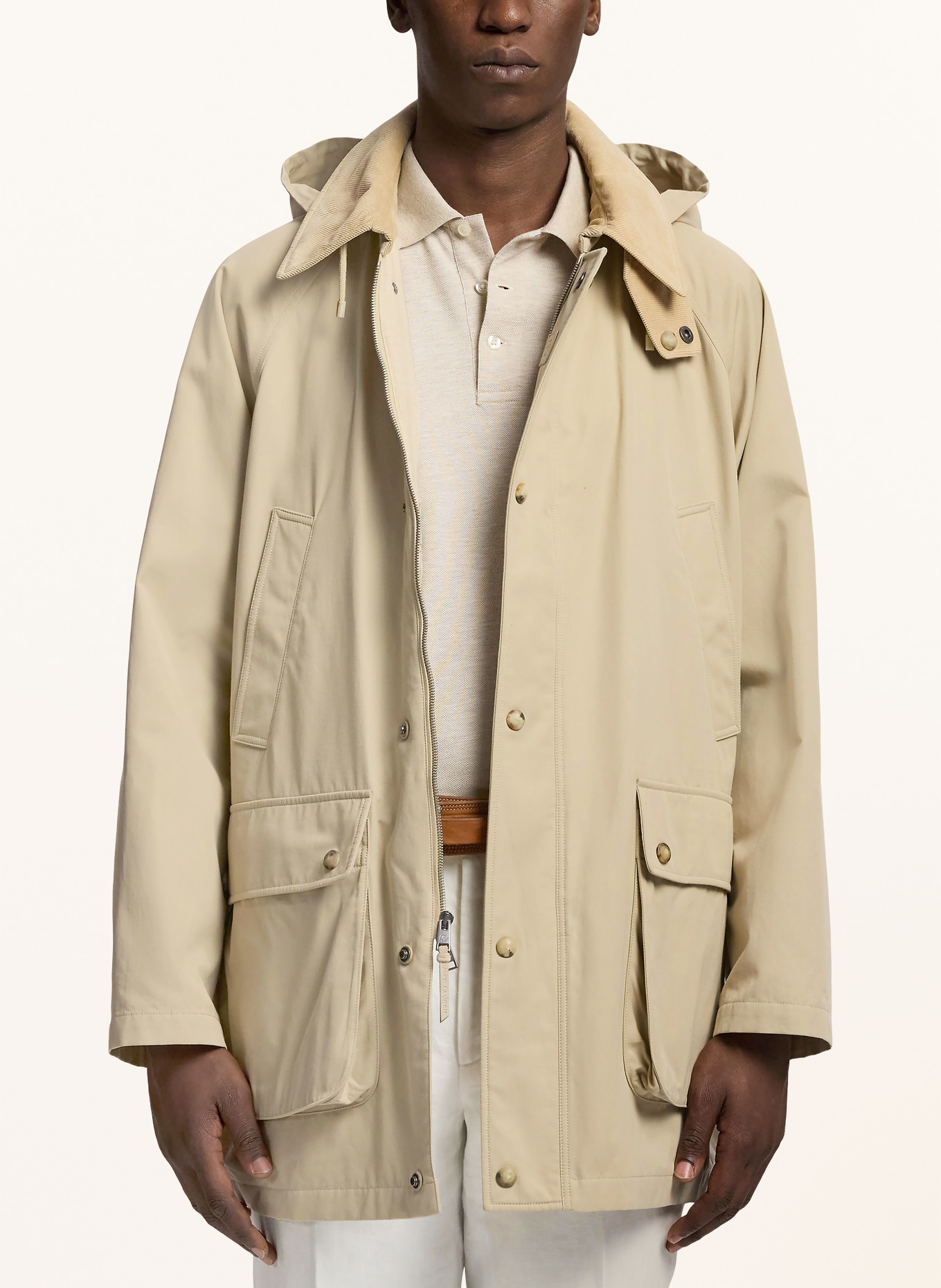 RALPH LAUREN PURPLE LABEL Parka cu glugă detașabilă: BEJ