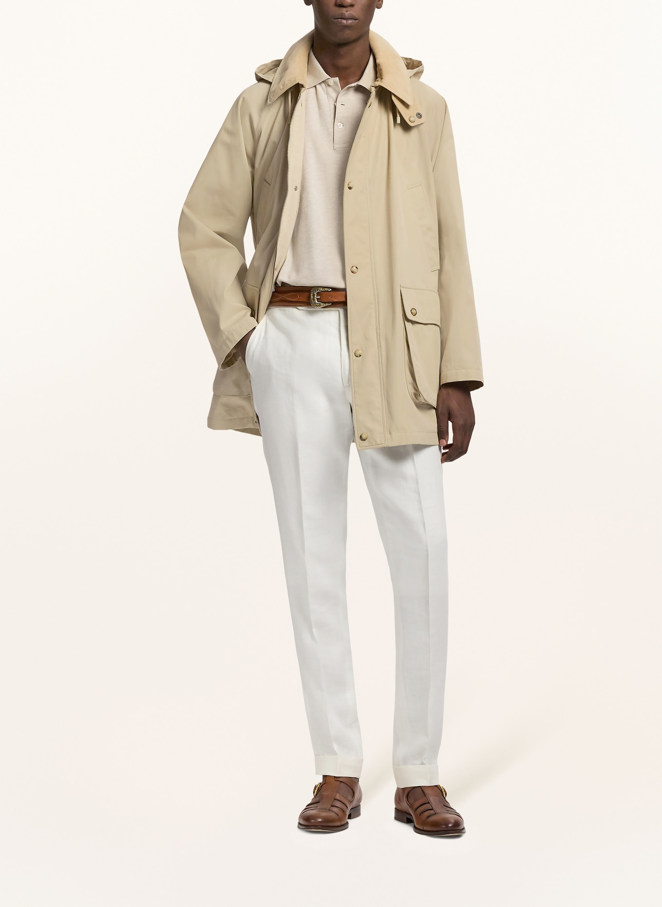 RALPH LAUREN PURPLE LABEL Parka cu glugă detașabilă: BEJ