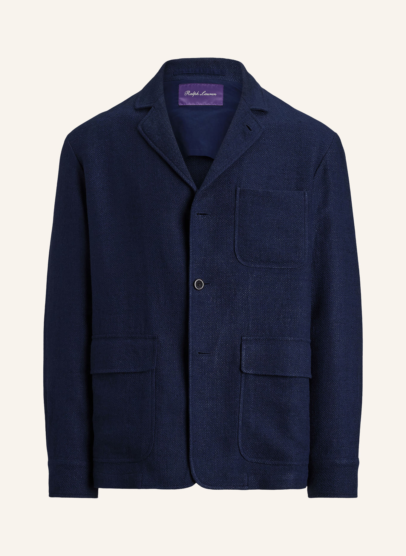 RALPH LAUREN PURPLE LABEL Sakko SHIRLEY Regular Fit mit Leinen: DUNKELBLAU