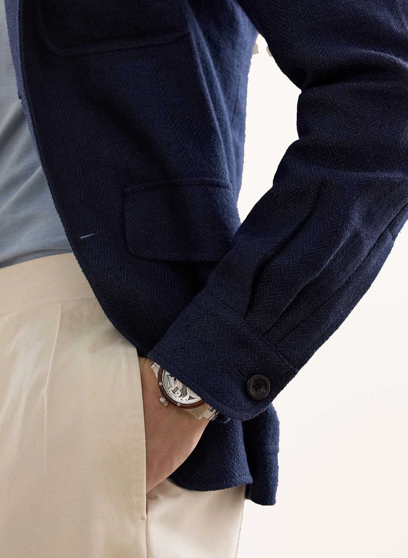 RALPH LAUREN PURPLE LABEL Sakko SHIRLEY Regular Fit mit Leinen: DUNKELBLAU