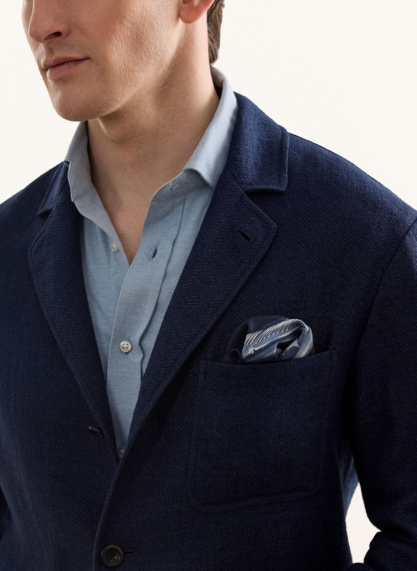 RALPH LAUREN PURPLE LABEL Sakko SHIRLEY Regular Fit mit Leinen: DUNKELBLAU