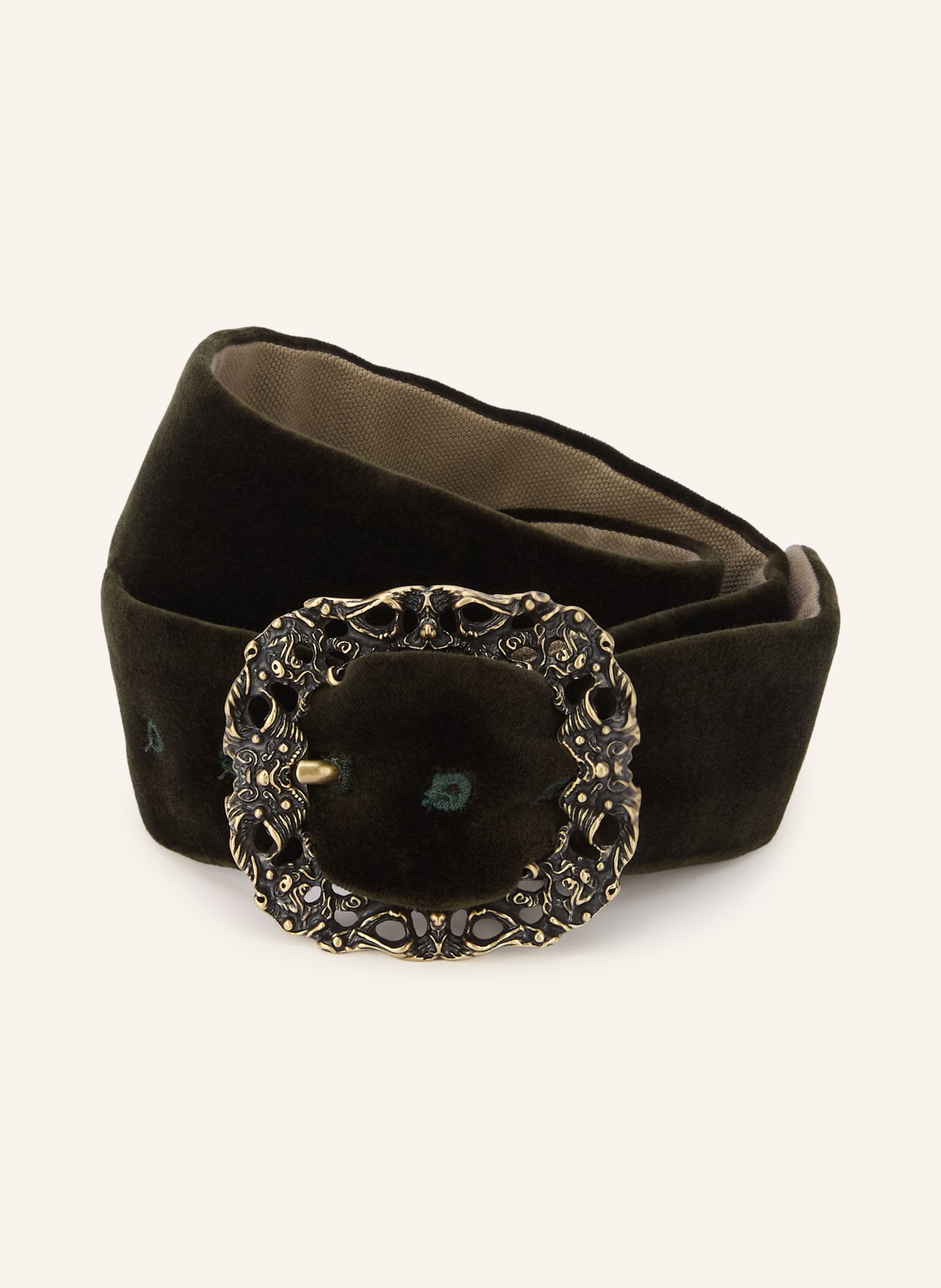 Gottseidank GUSTI Velvet Belt: DARK GREEN / GOLD