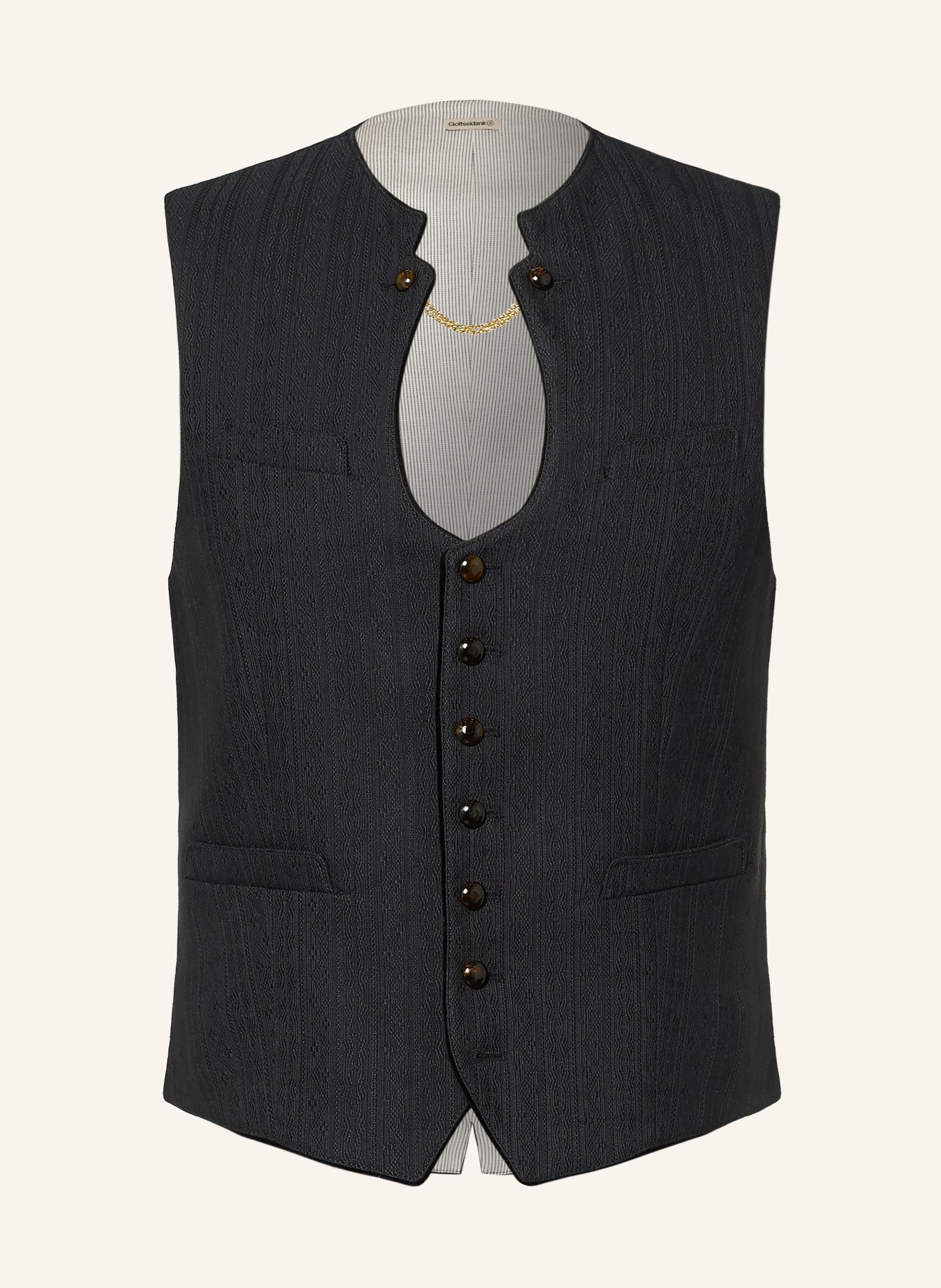 Gottseidank Veste sans manches traditionnelle IGNAZ: NOIR / GRIS FONCÉ