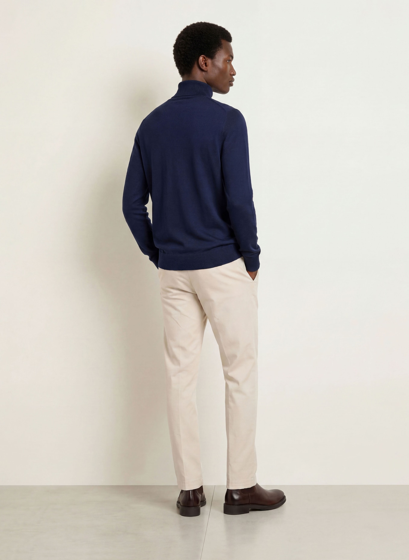 CHAS Rollkragenpullover aus Merinowolle: DUNKELBLAU