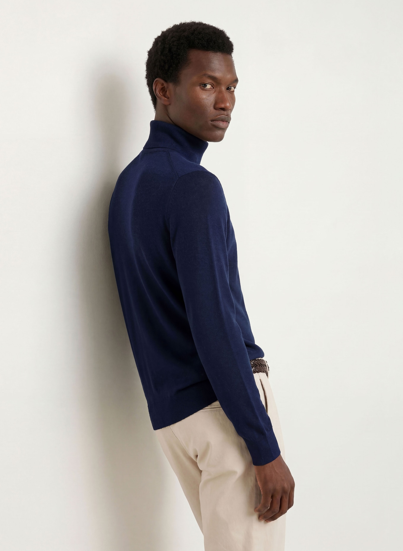 CHAS Rollkragenpullover aus Merinowolle: DUNKELBLAU