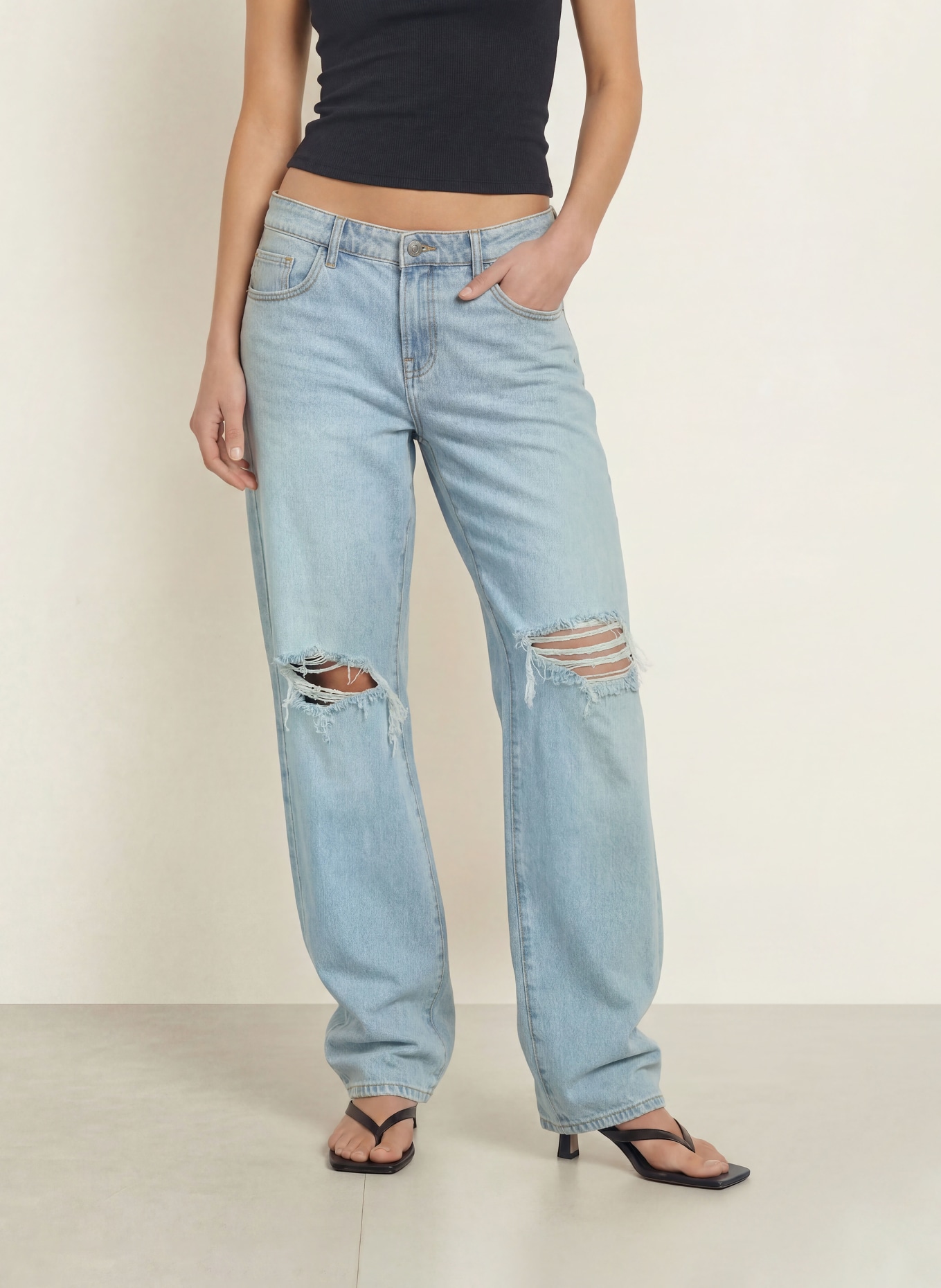 GOOD AMERICAN Distressed jeans: 1249 Indigo