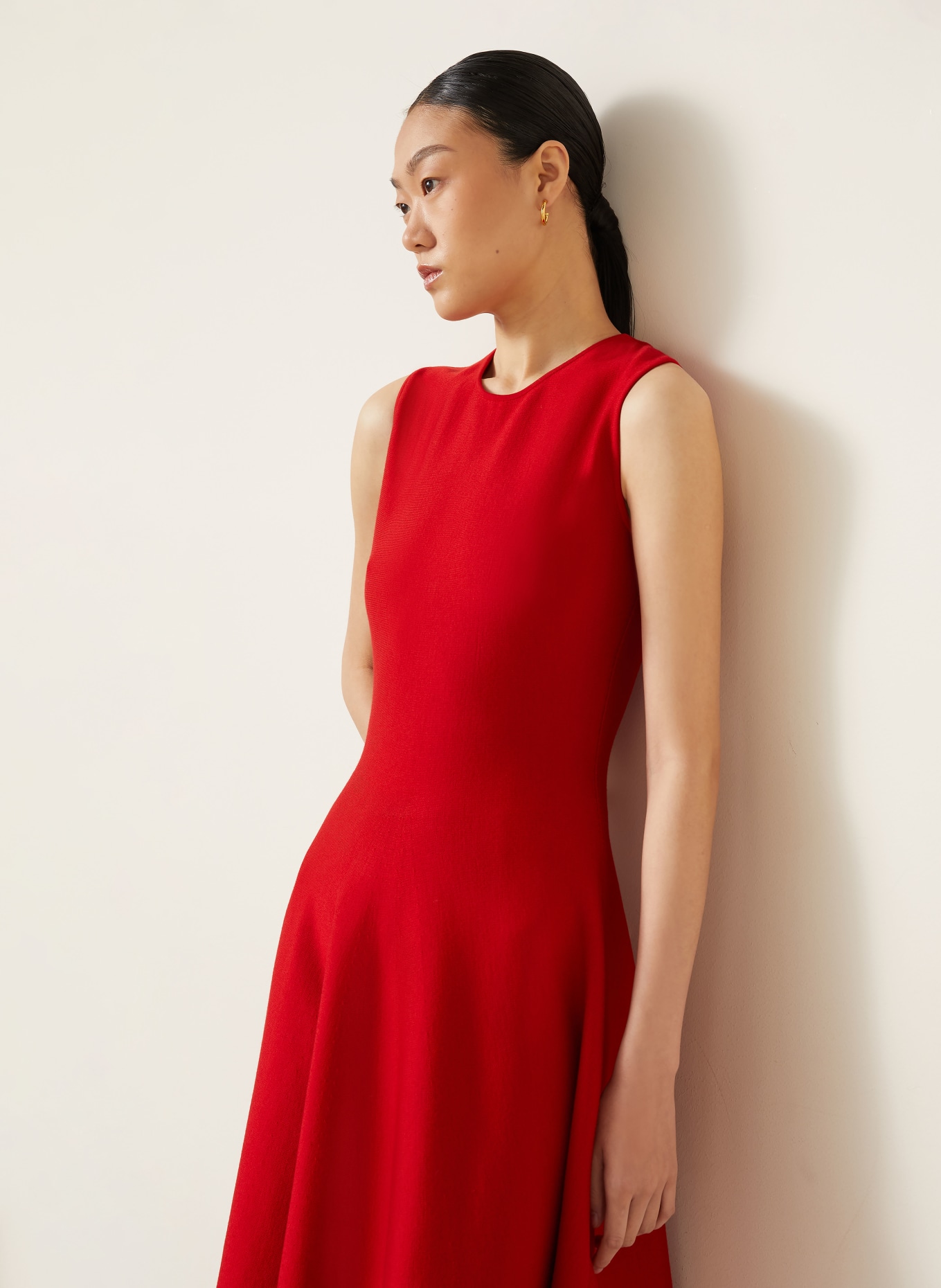 McQUEEN Strickkleid mit Spitze: ROT
