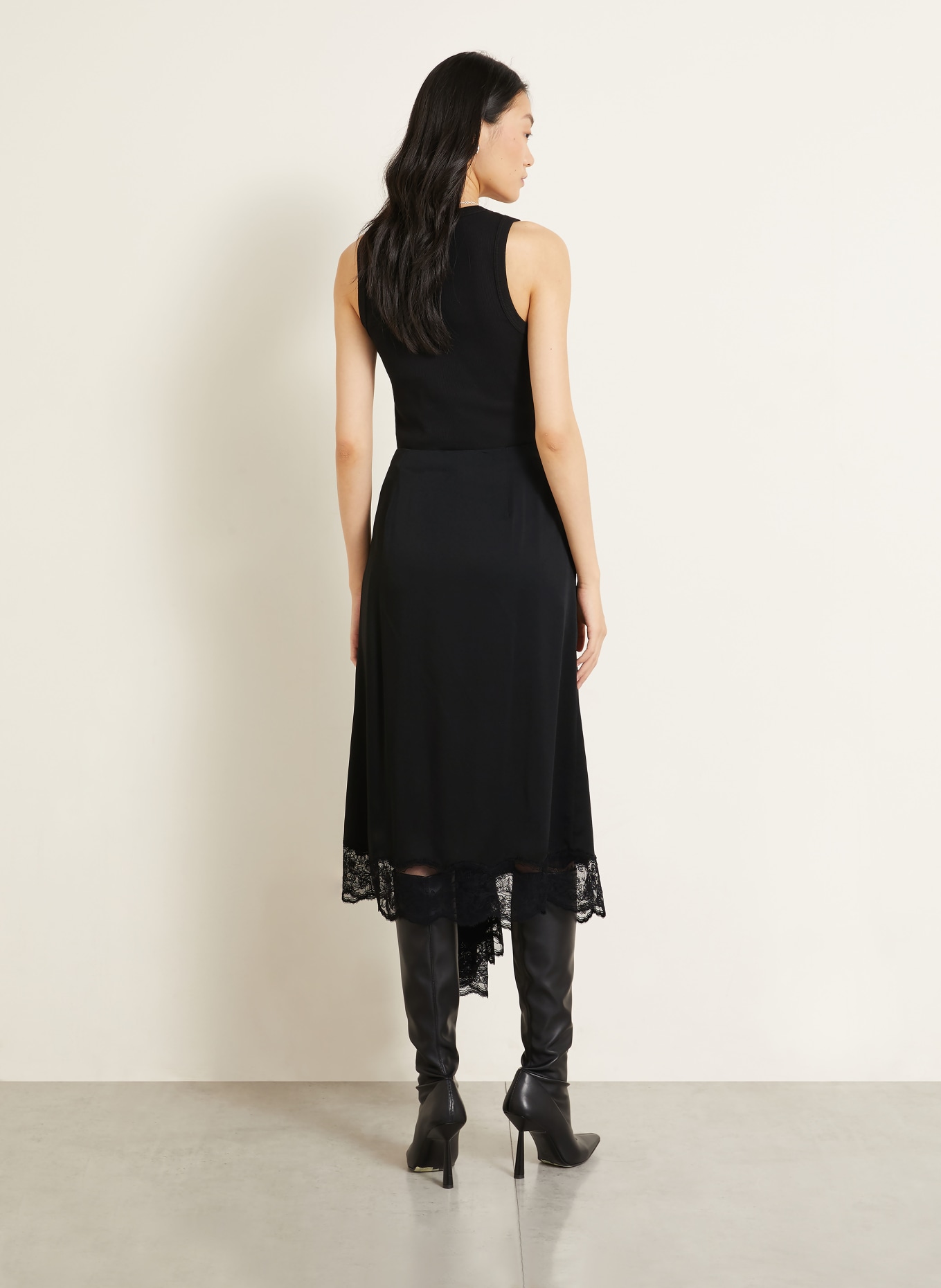 McQUEEN Fustă cu dantelă: NEGRU