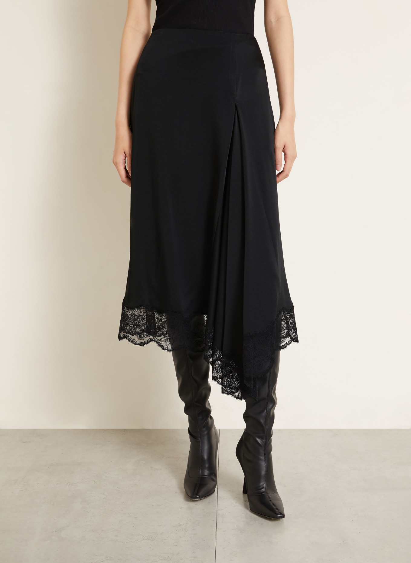 McQUEEN Fustă cu dantelă: NEGRU