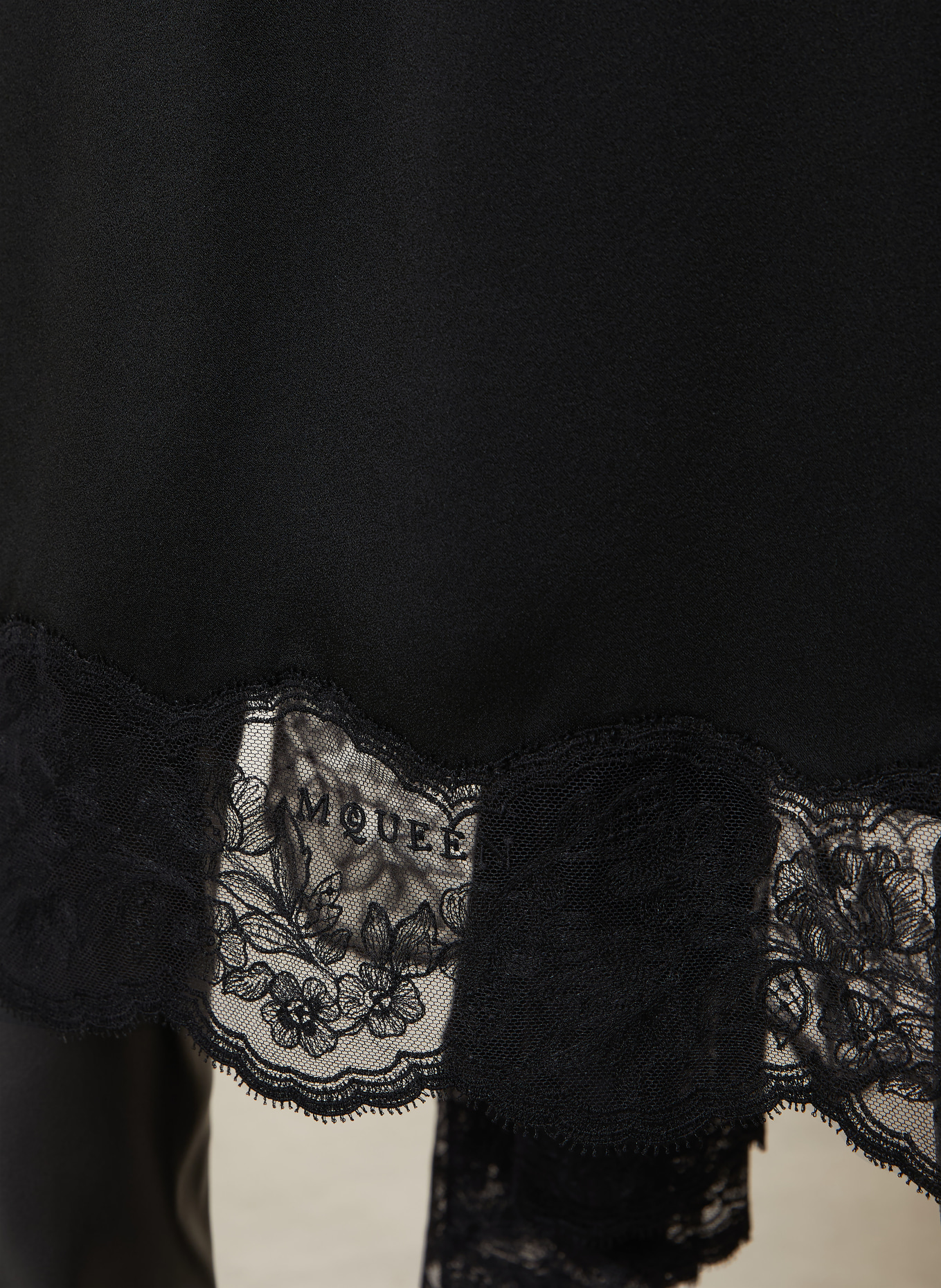McQUEEN Fustă cu dantelă: NEGRU