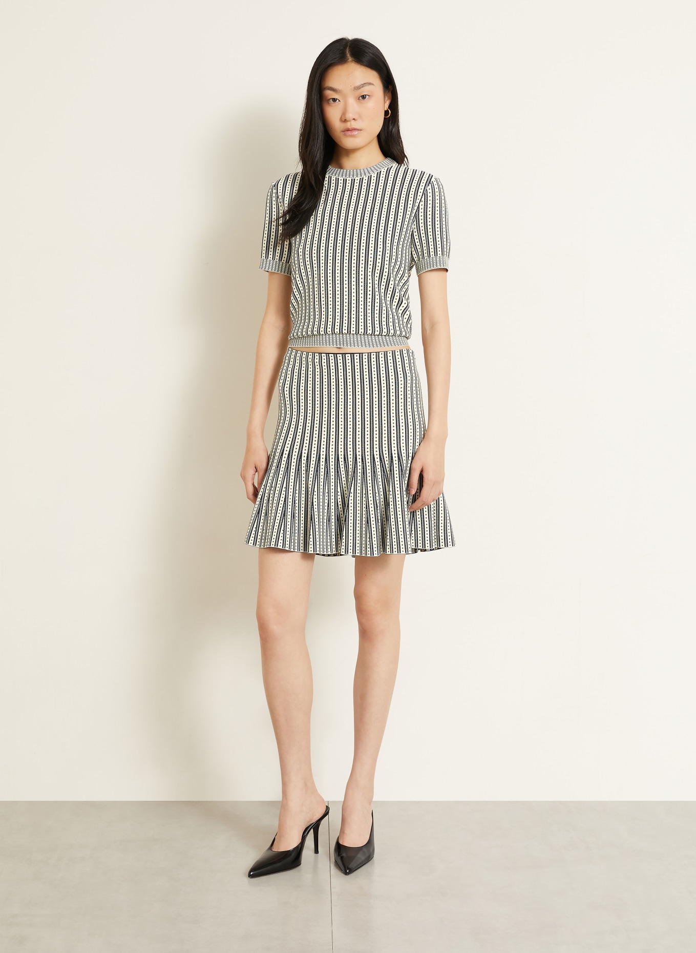 McQUEEN Knit shirt: WHITE / DARK BLUE