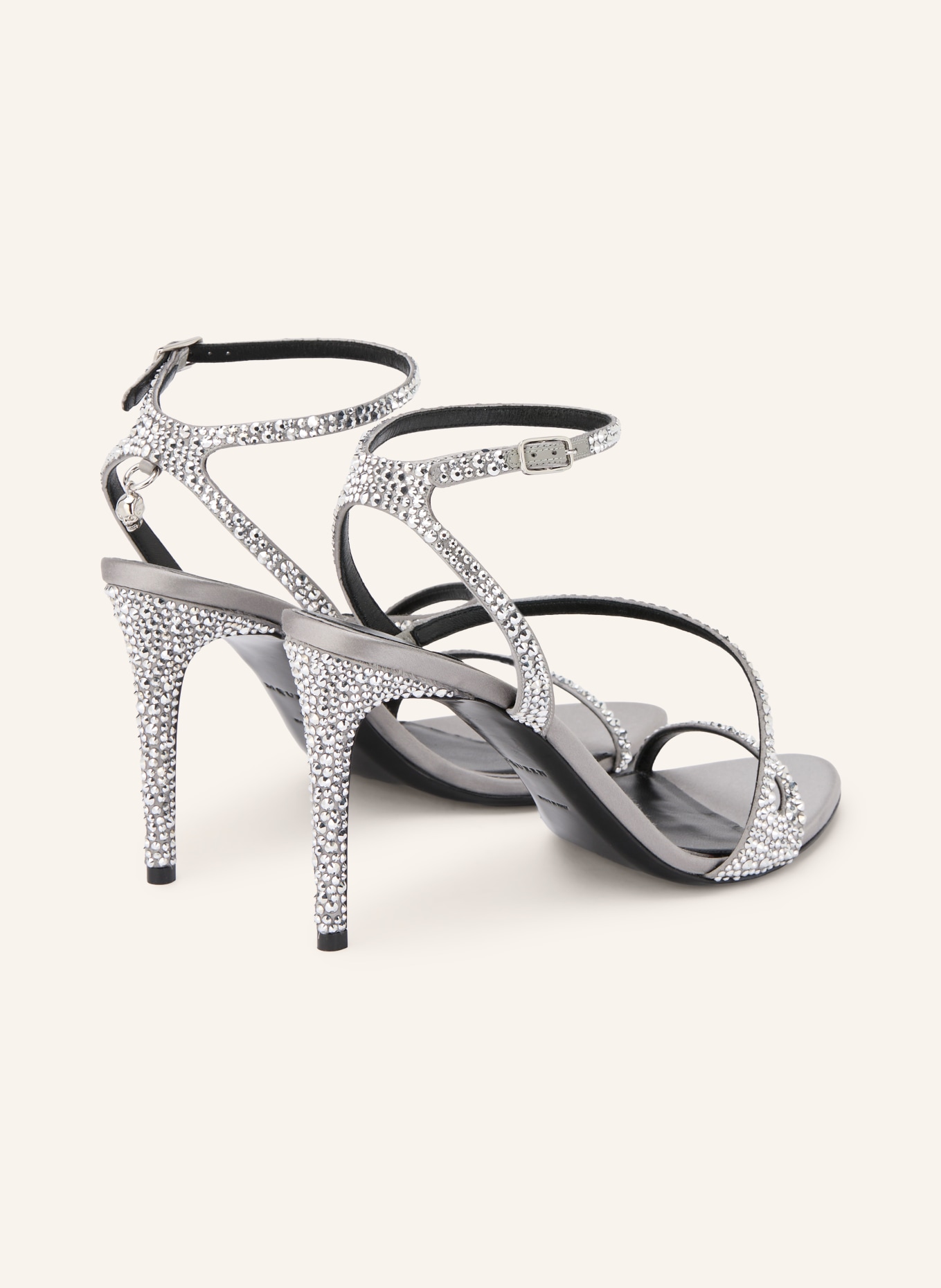 McQUEEN Sandals with rhinestones: SILVER