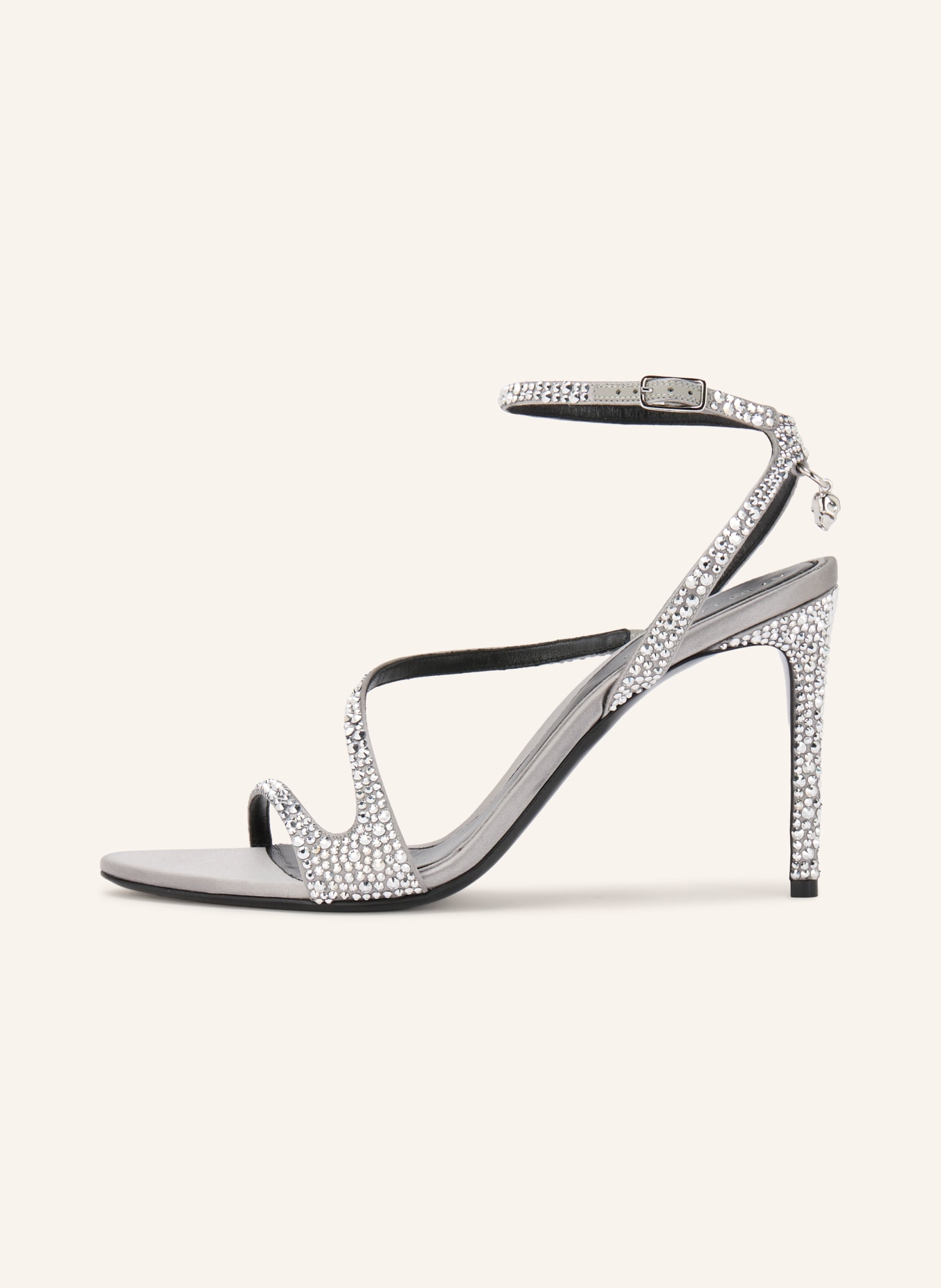 McQUEEN Sandals with rhinestones: SILVER