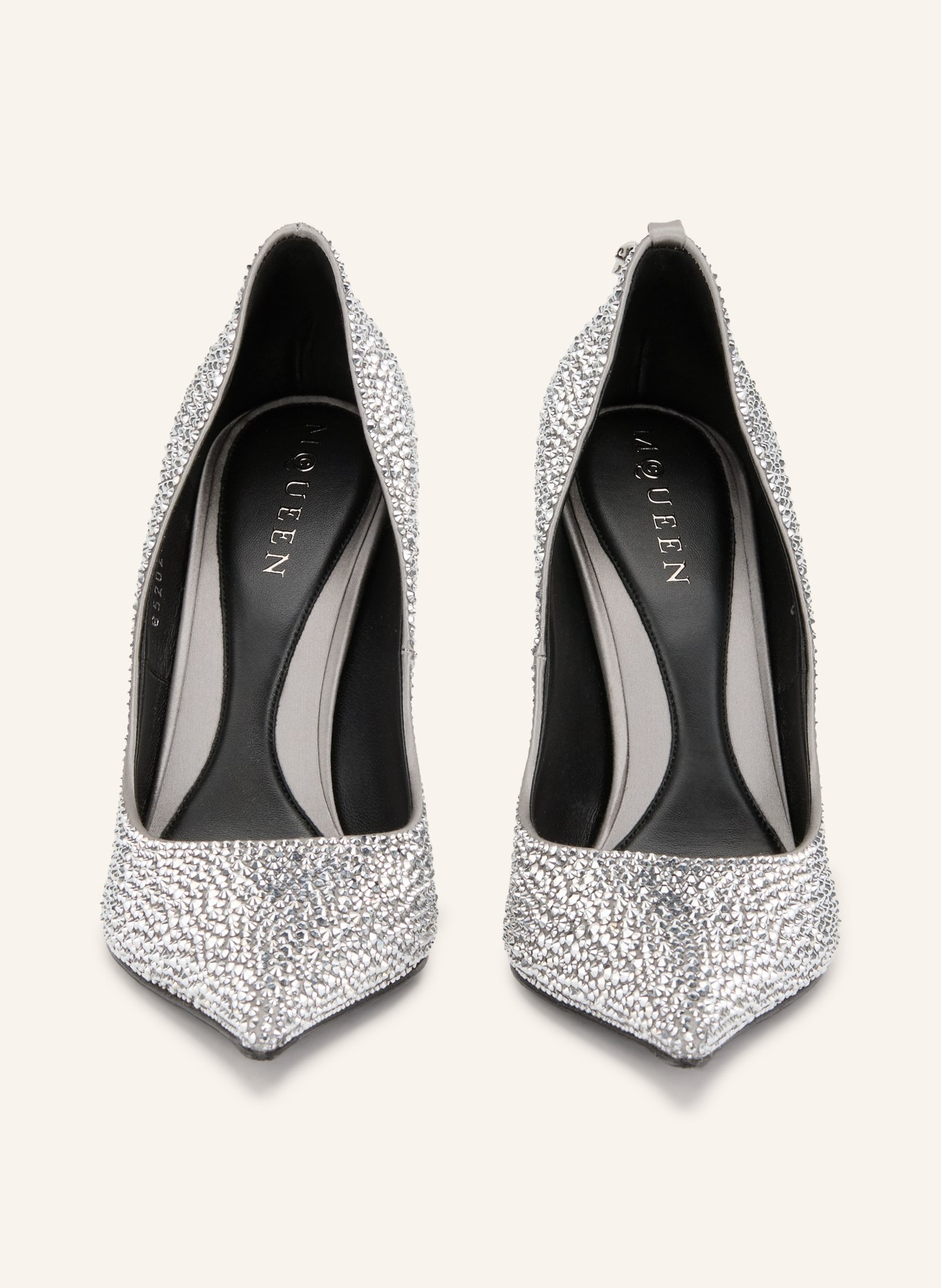McQUEEN Pumps SKULL mit Schmucksteinen: SILBER