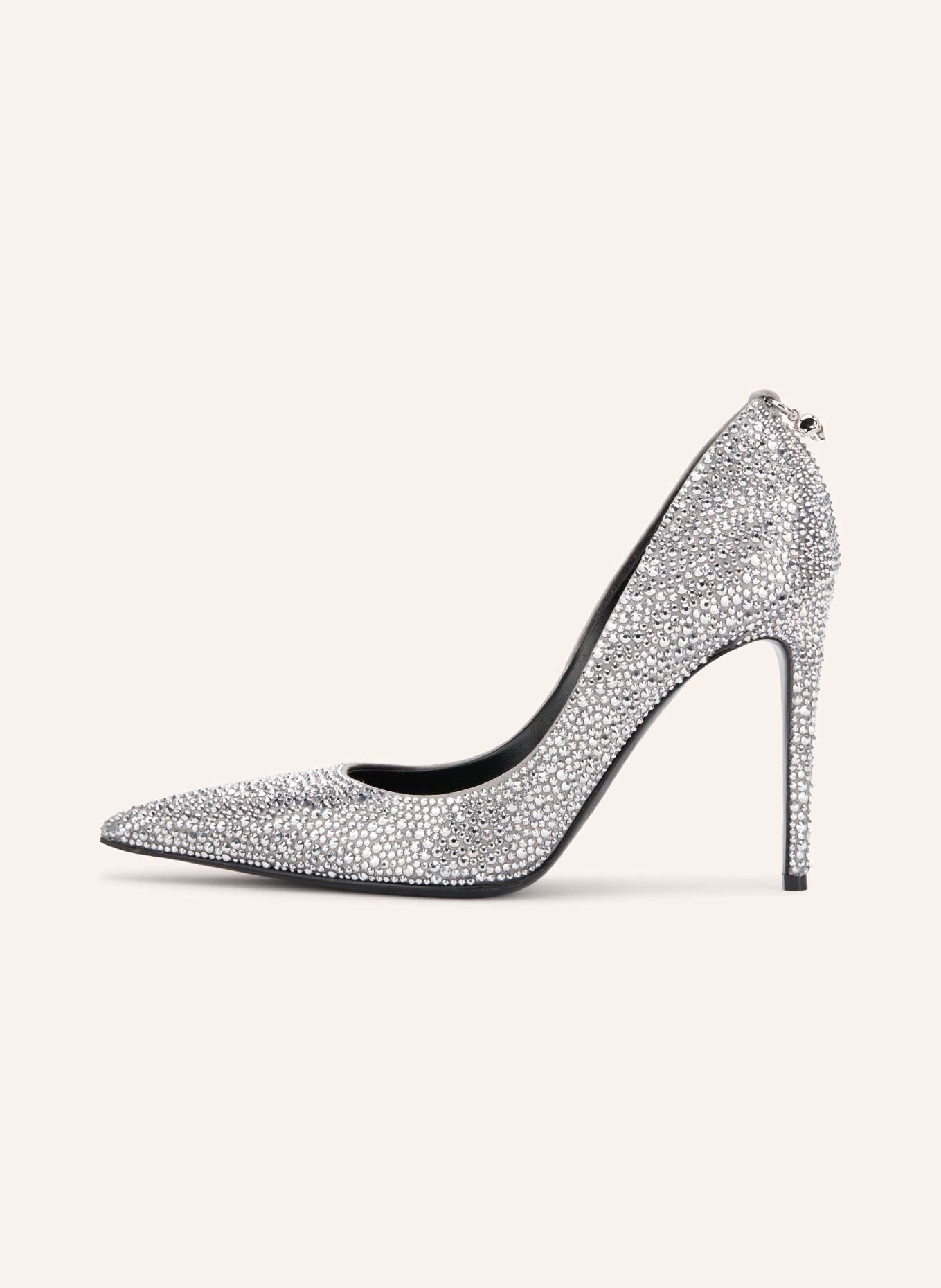 McQUEEN Pumps SKULL mit Schmucksteinen: SILBER