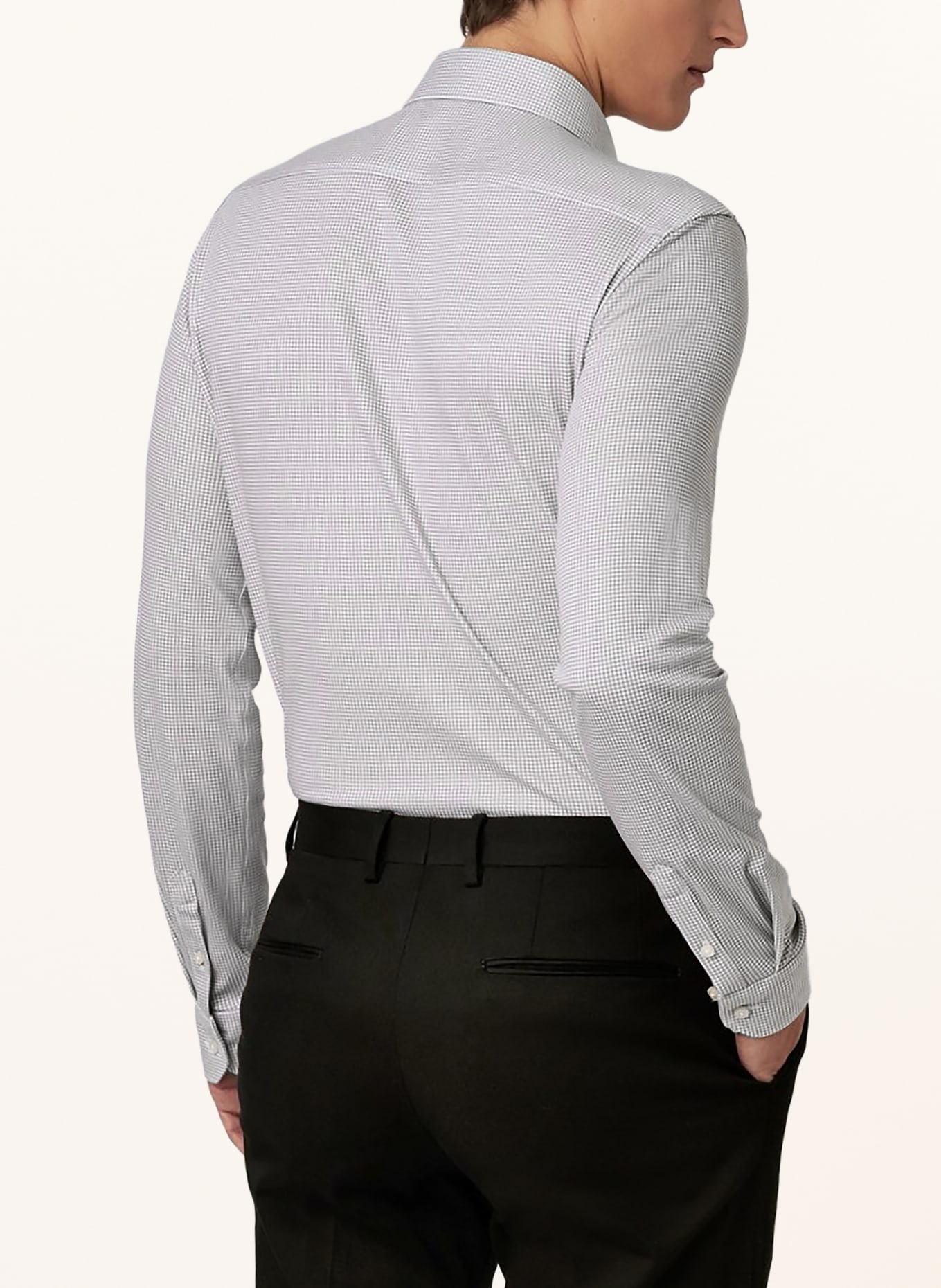 DESOTO Jerseyoverhemd, slim fit: LICHTGRIJS / GRIJS
