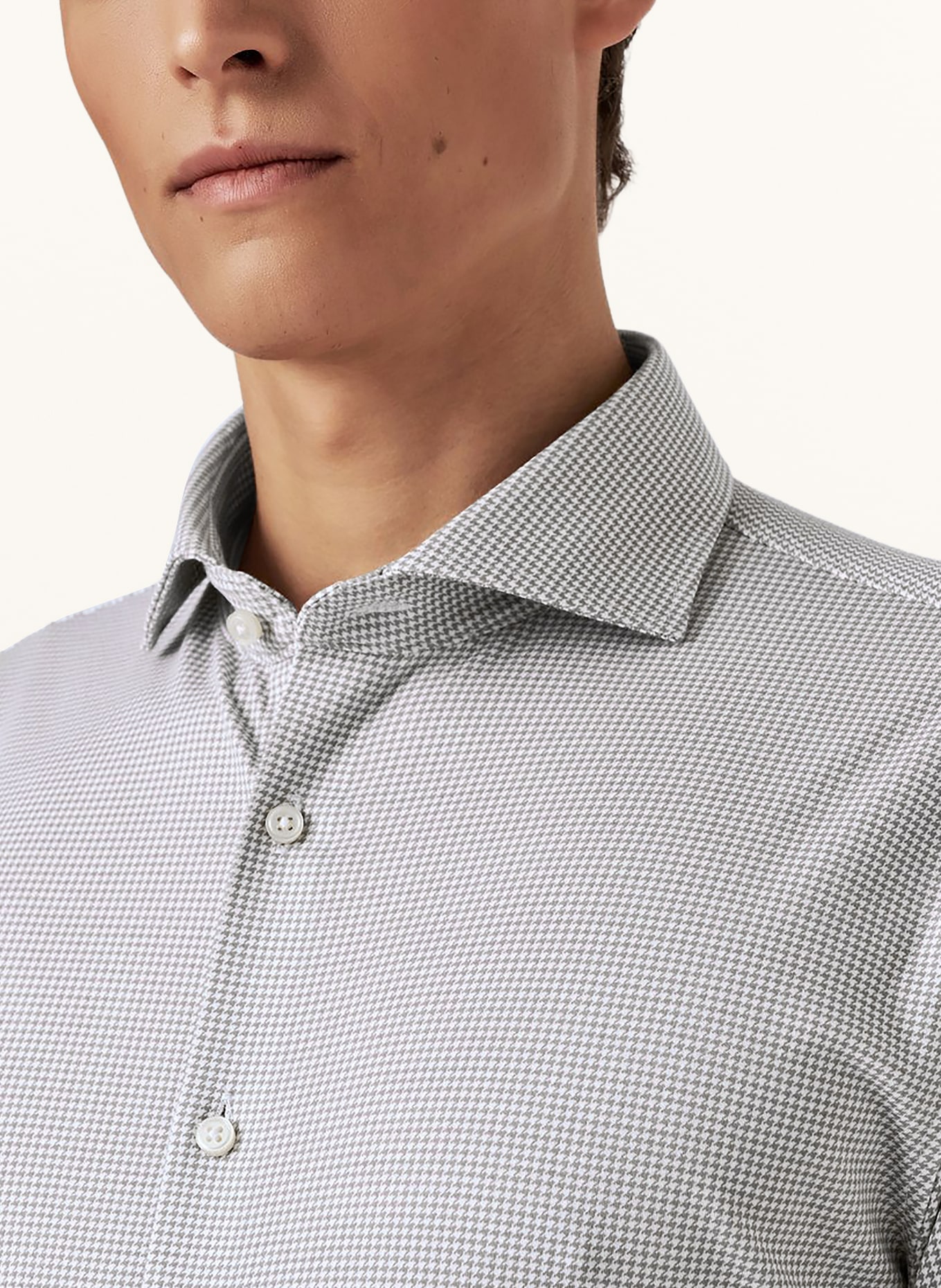DESOTO Jerseyoverhemd, slim fit: LICHTGRIJS / GRIJS