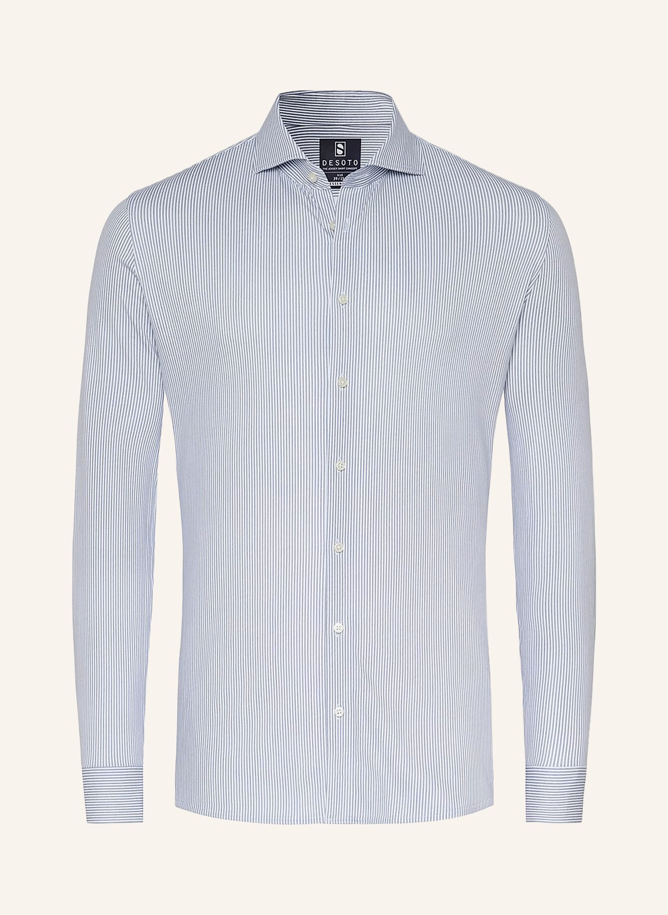 DESOTO Slim-Fit Jersey Shirt: WHITE / BLUE GRAY