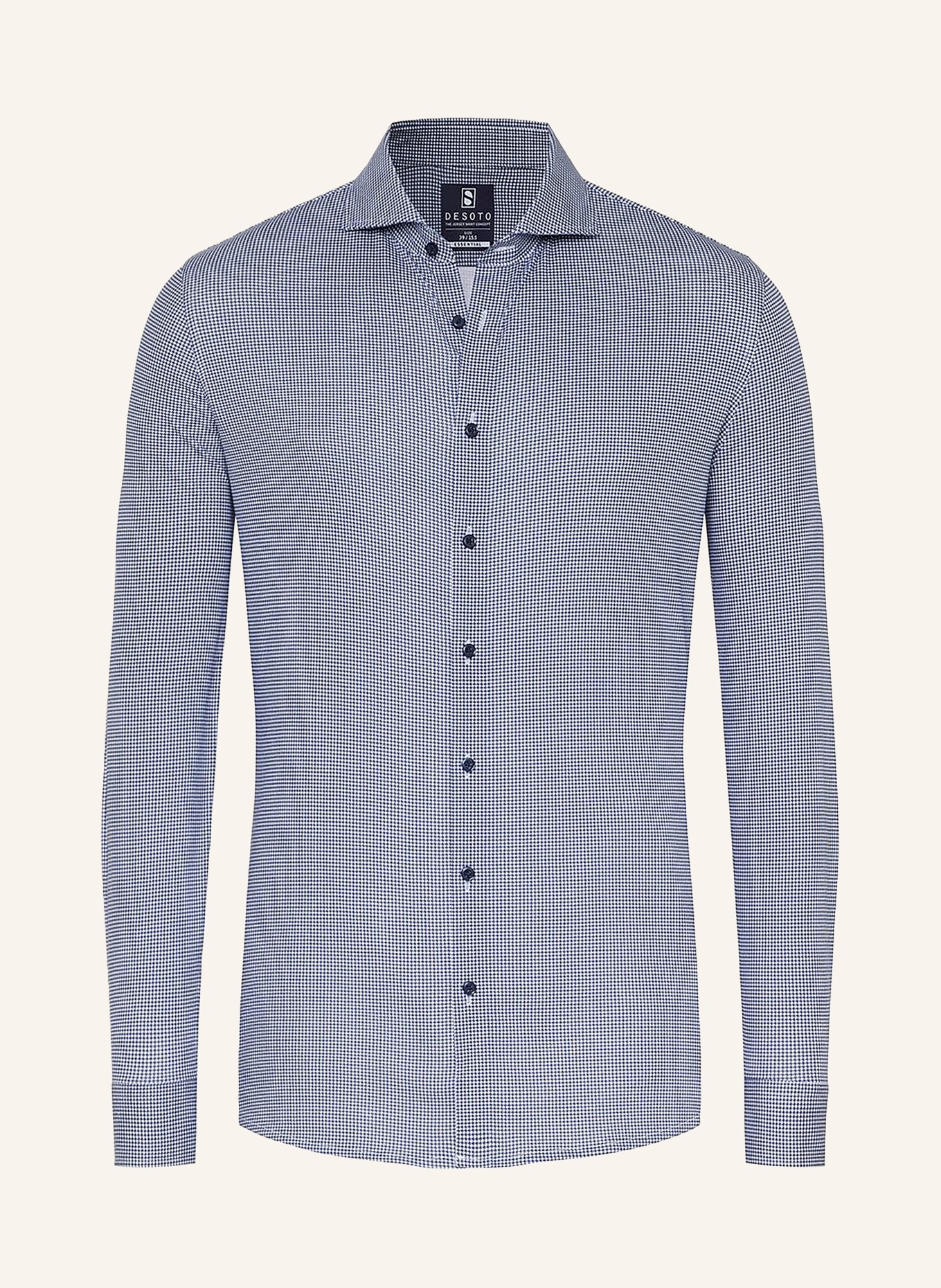 DESOTO Jerseyoverhemd, slim fit: WIT / BLAUW
