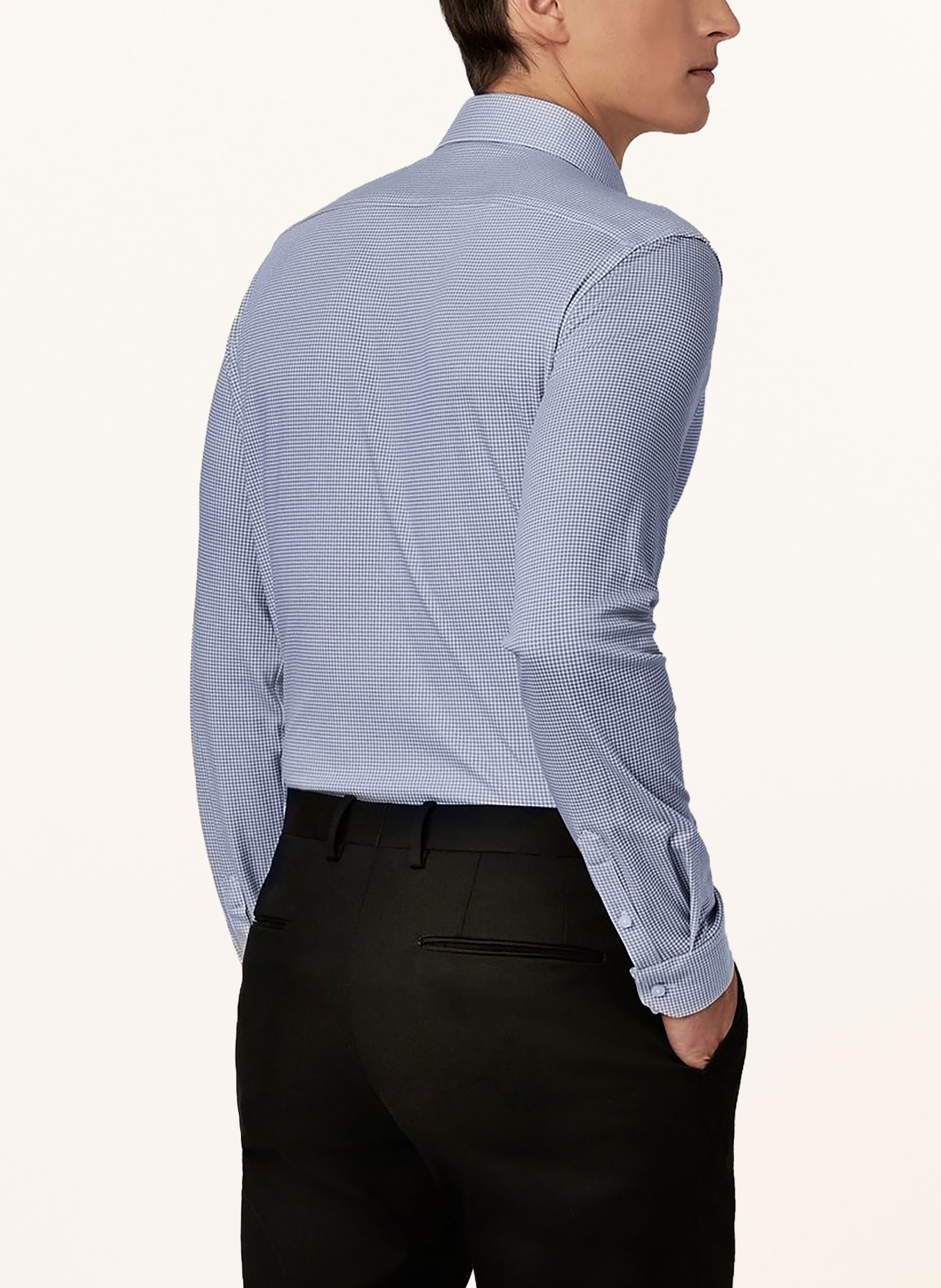 DESOTO Jerseyoverhemd, slim fit: WIT / BLAUW