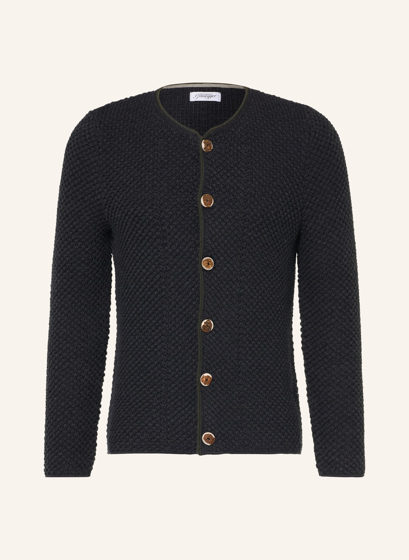 Grasegger Veste Janker en maille en laine mérinos: GRIS FONCÉ