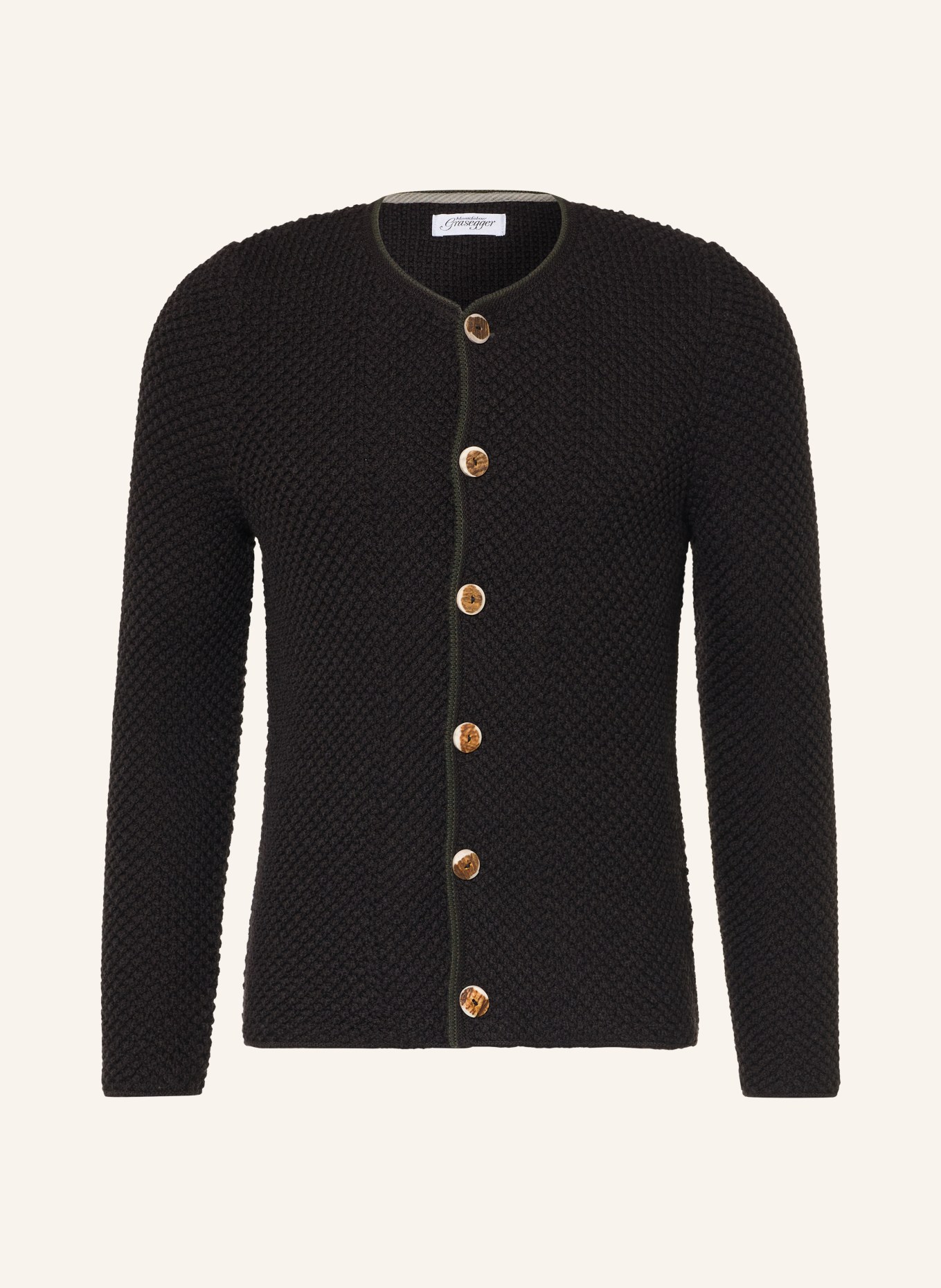 Grasegger Veste Janker en maille en laine mérinos: MARRON