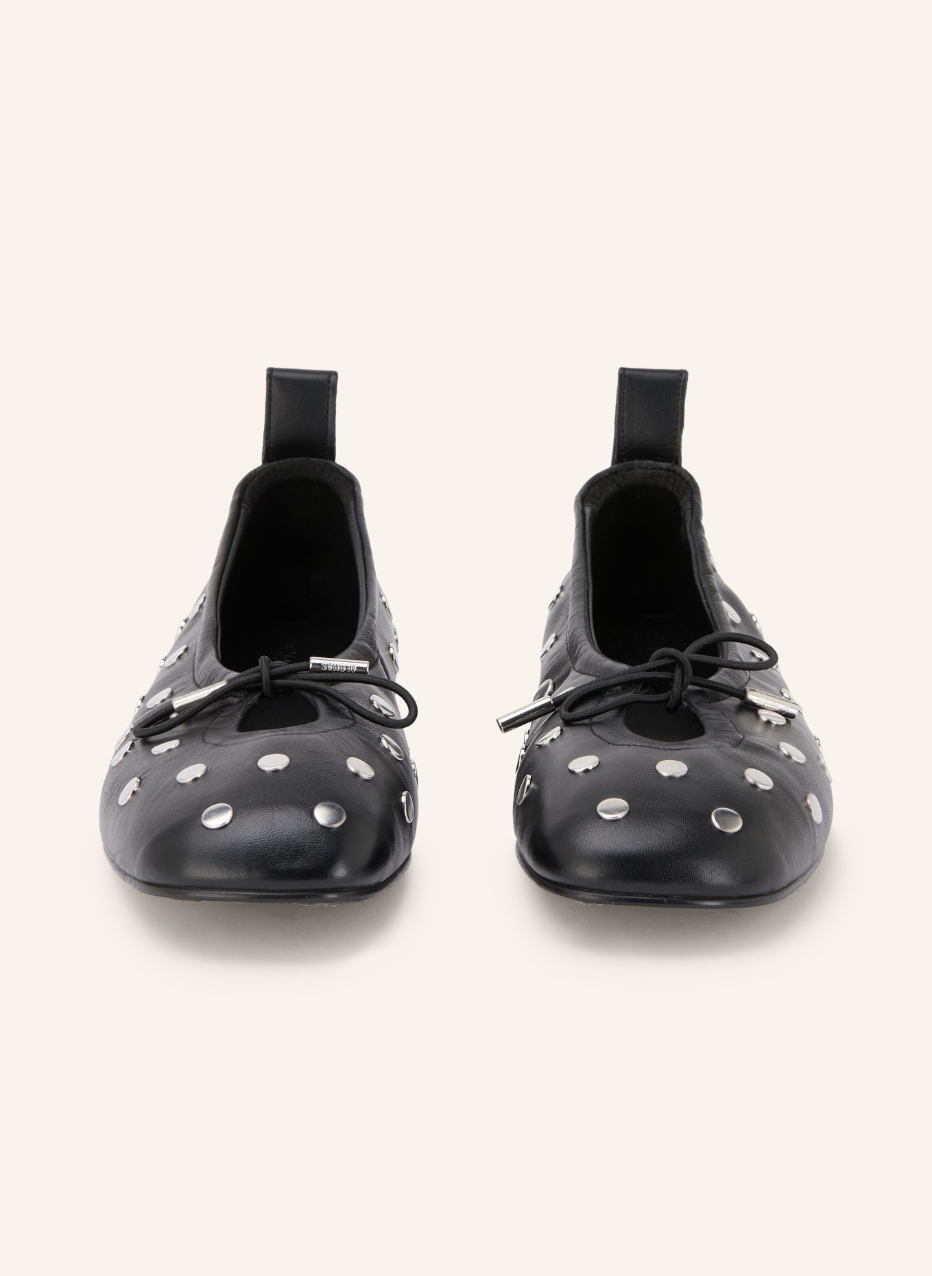 ALOHAS Ballerinas ROSALIND mit Nieten: SCHWARZ / SILBER