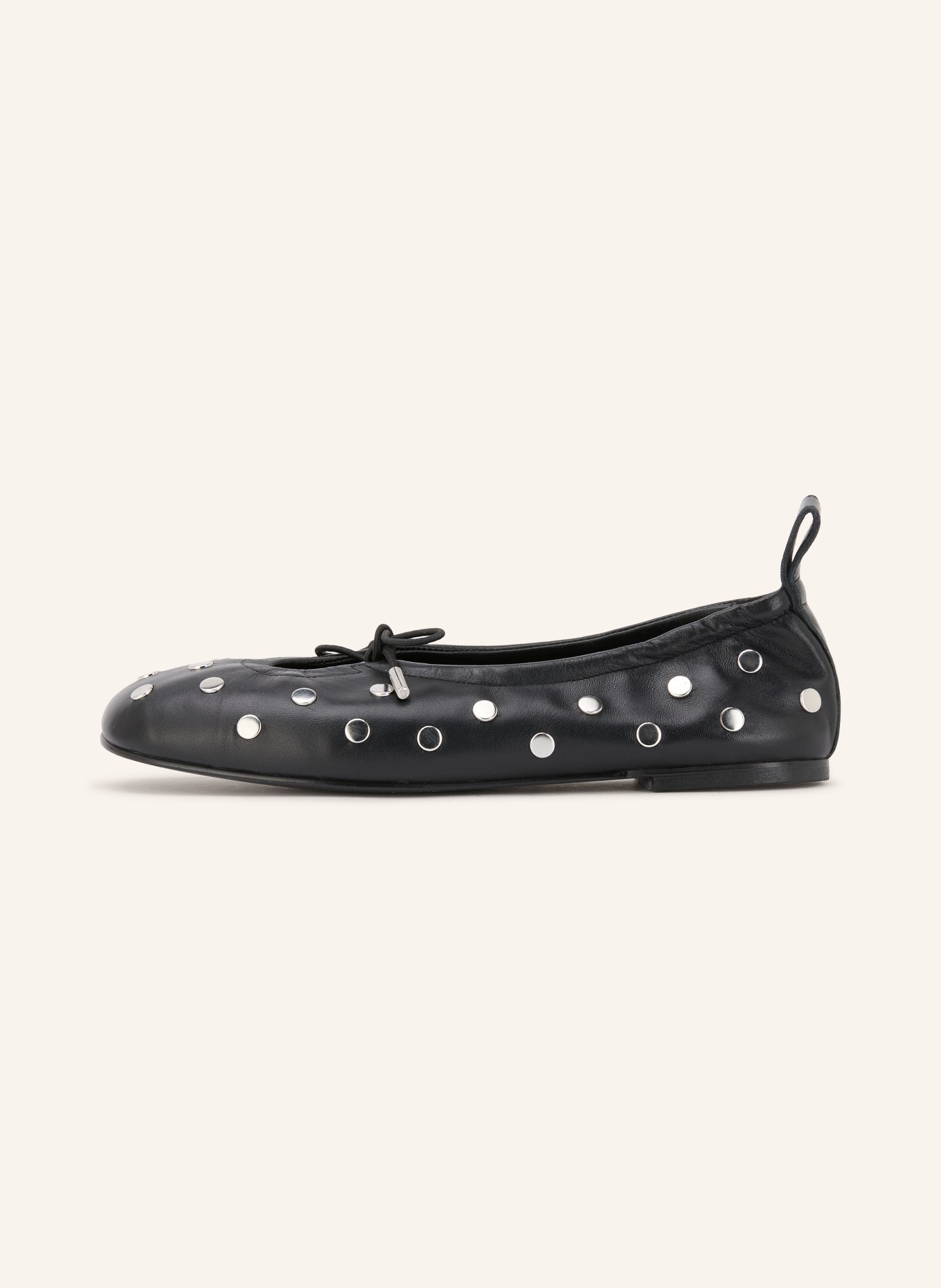 ALOHAS Ballerinas ROSALIND mit Nieten: SCHWARZ / SILBER