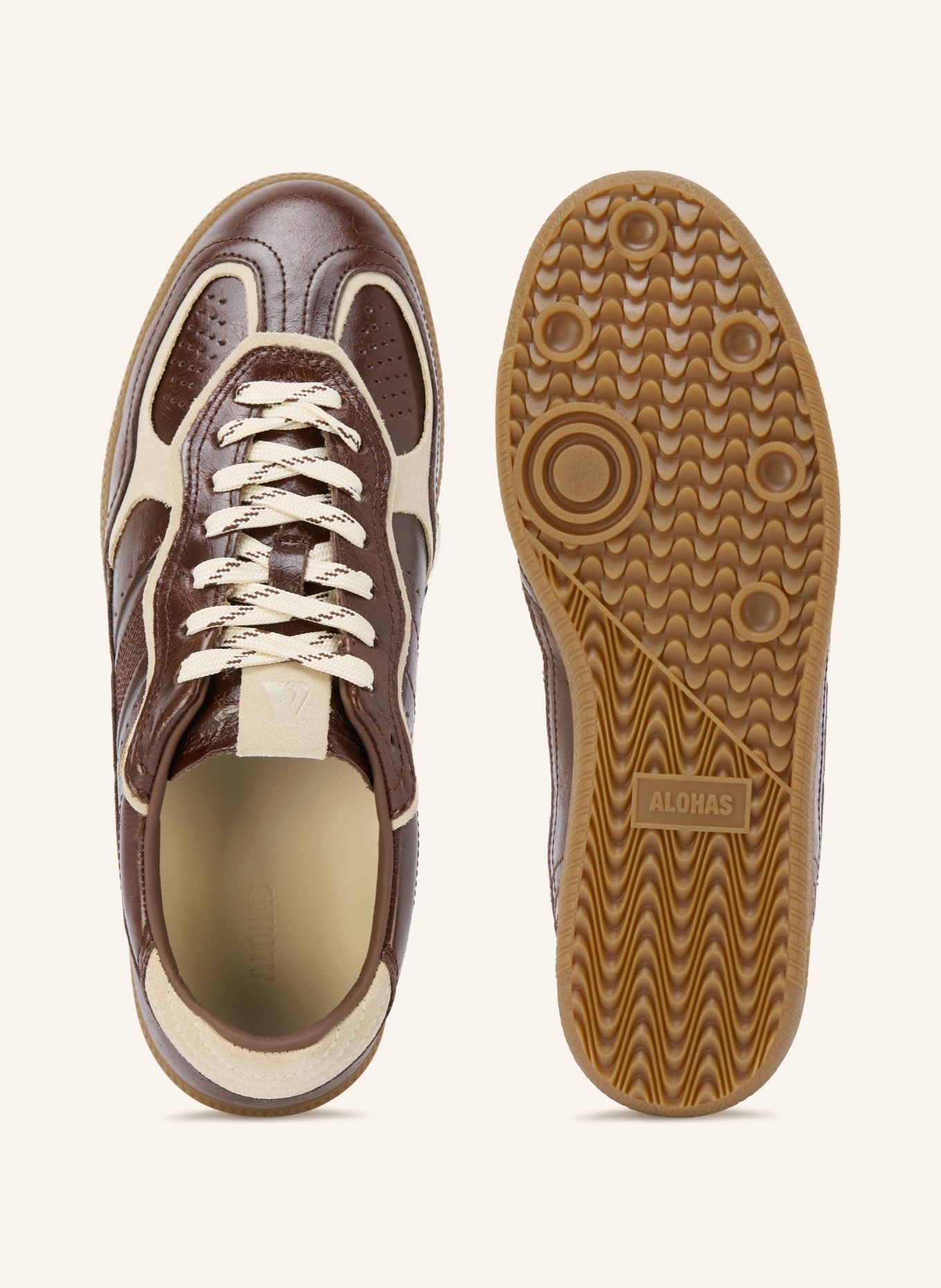 ALOHAS Sneakersy TB 490: CIEMNOBRĄZOWY / KREMOWY