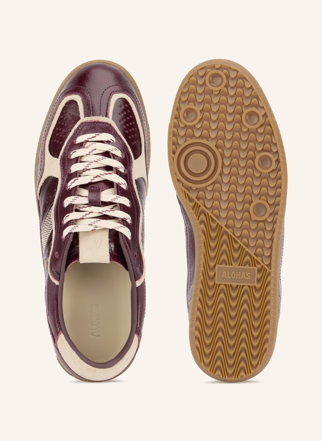 ALOHAS Sneakersy TB 490: CIEMNOCZERWONY / KREMOWY