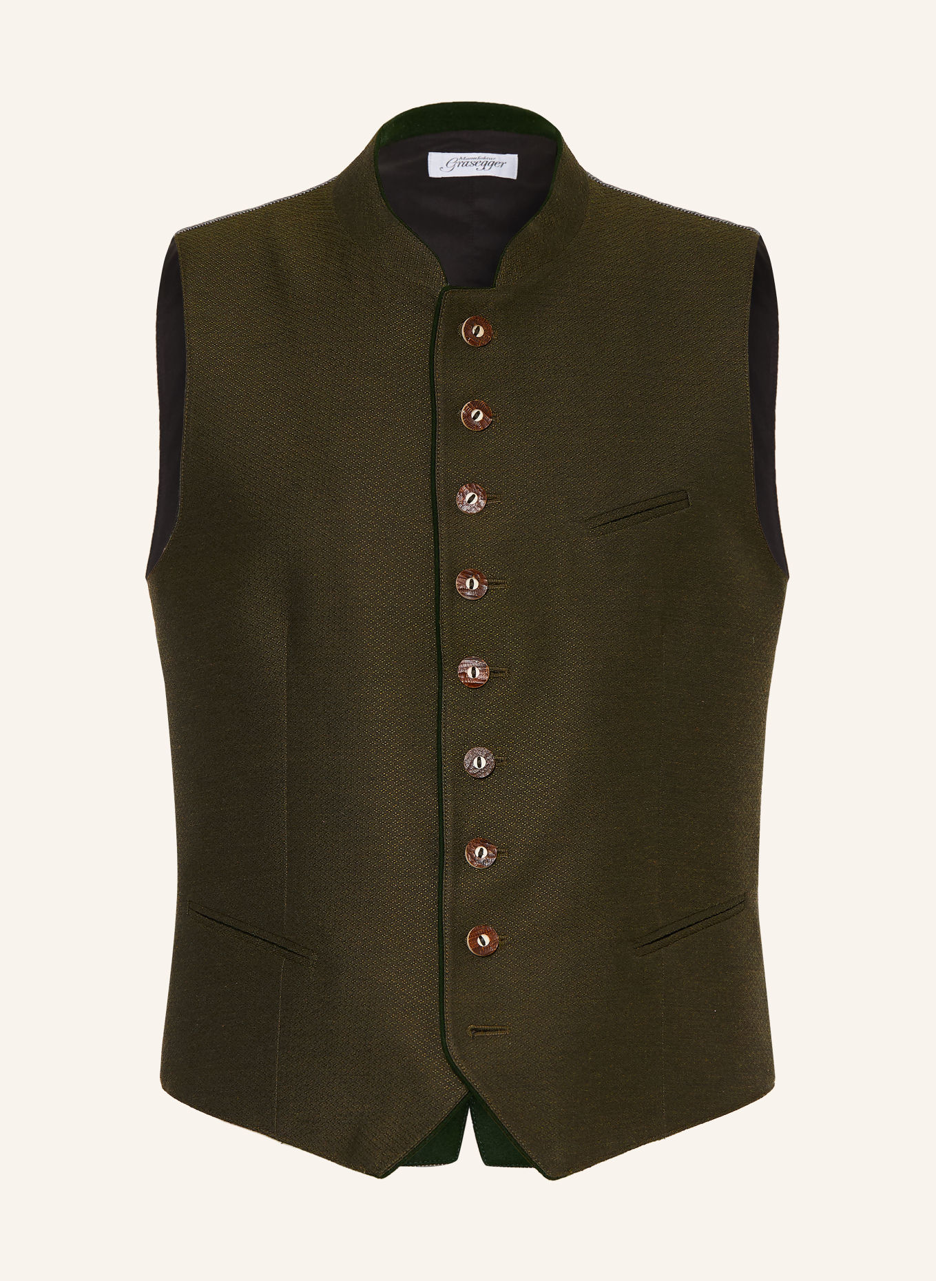 Grasegger Veste sans manches traditionnelle AURACH: GROEN / GRIS CLAIR / GRIS FONCÉ
