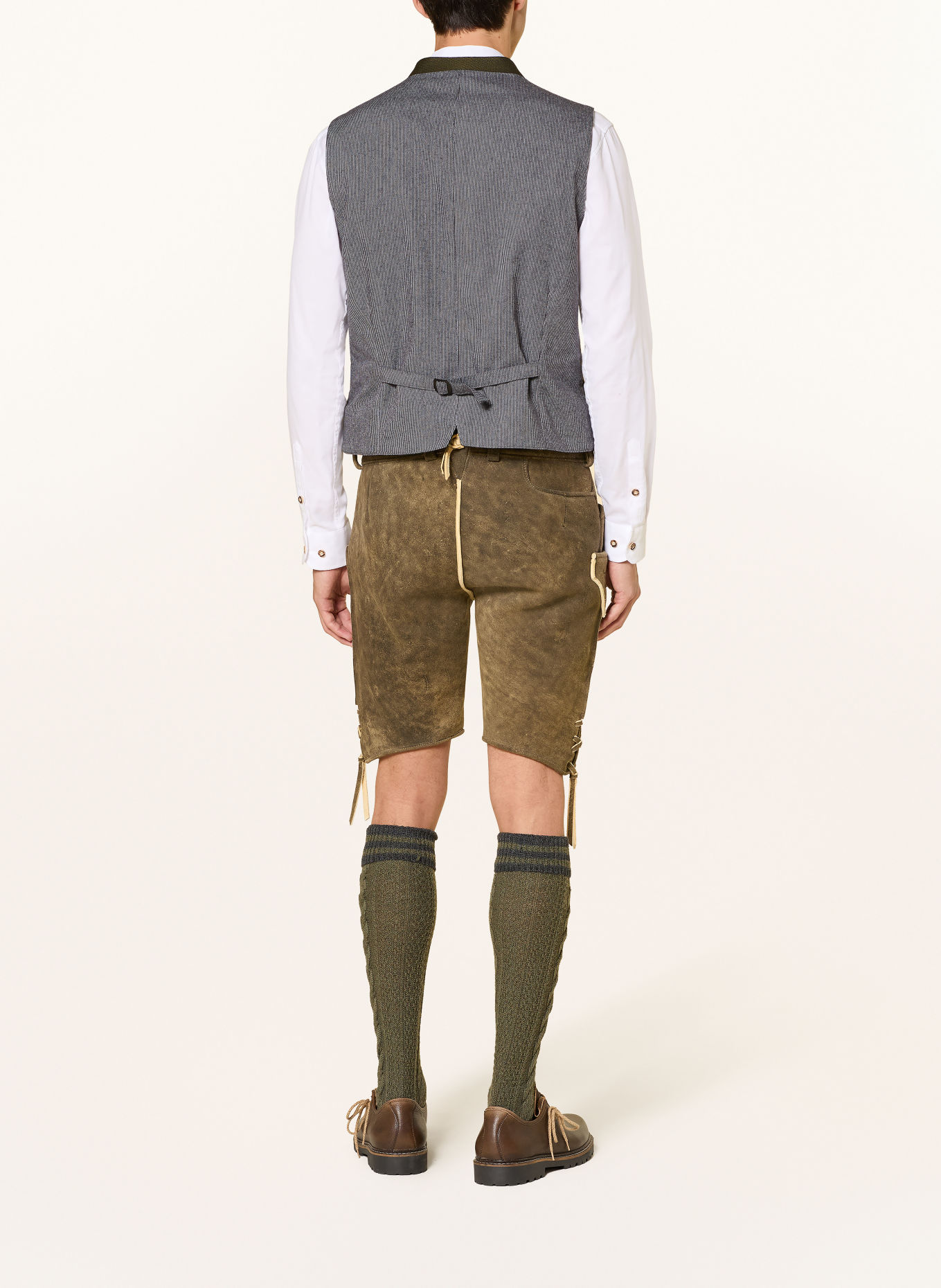 Grasegger Veste sans manches traditionnelle AURACH: GROEN / GRIS CLAIR / GRIS FONCÉ