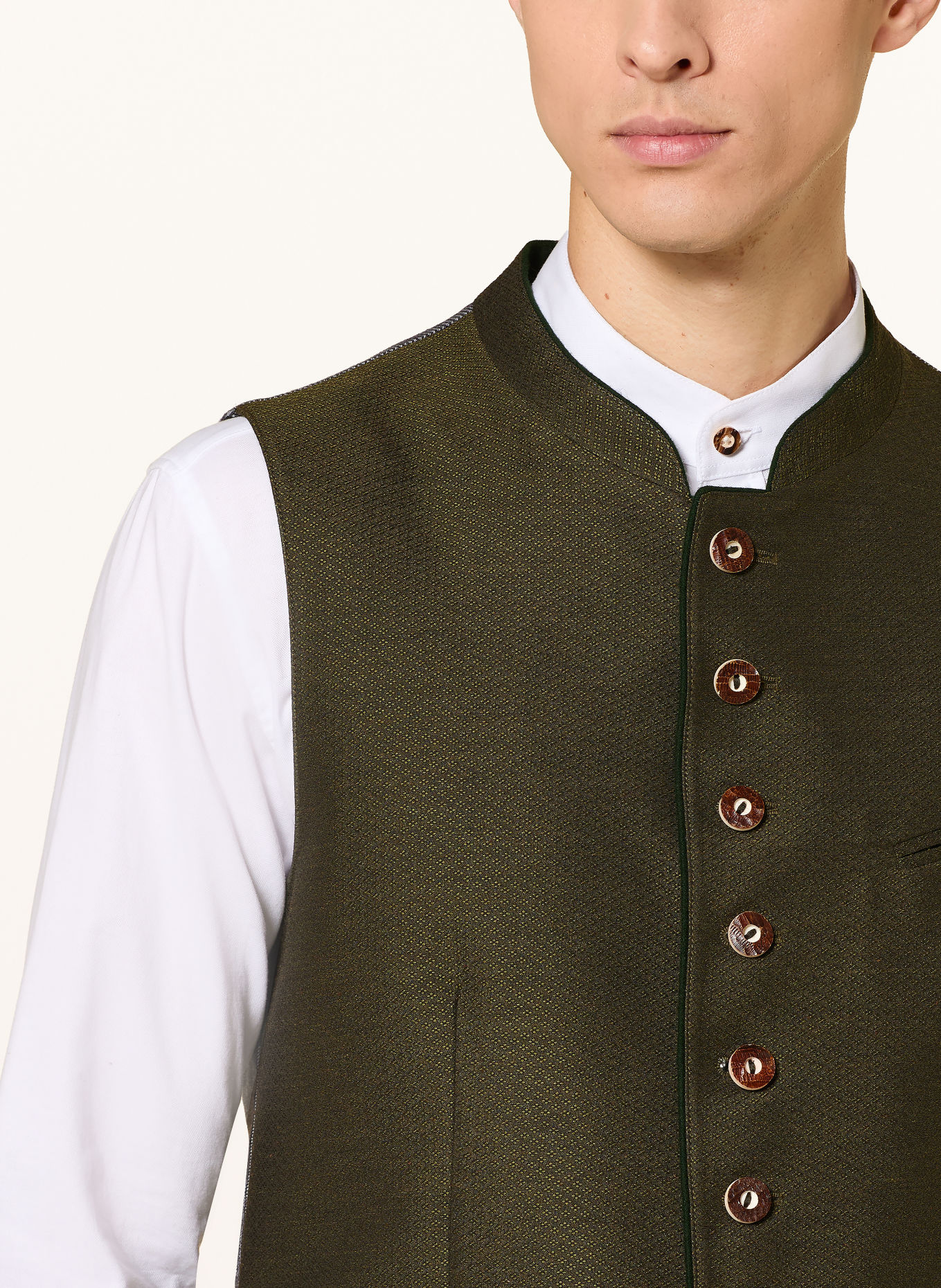 Grasegger Veste sans manches traditionnelle AURACH: GROEN / GRIS CLAIR / GRIS FONCÉ