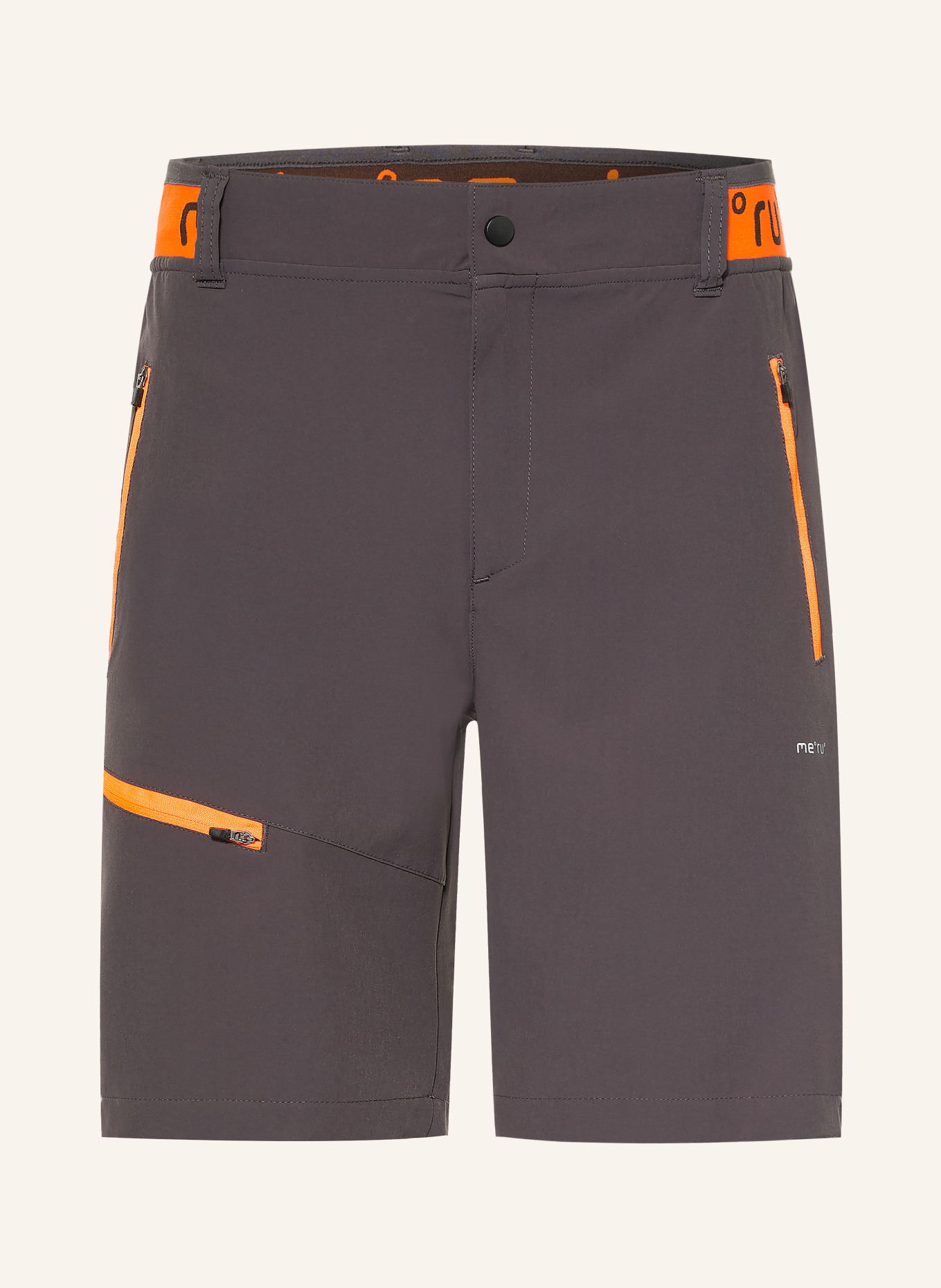 me°ru' Trekking shorts LAKE LOUISE: MØRKEGRÅ / NEONORANGE