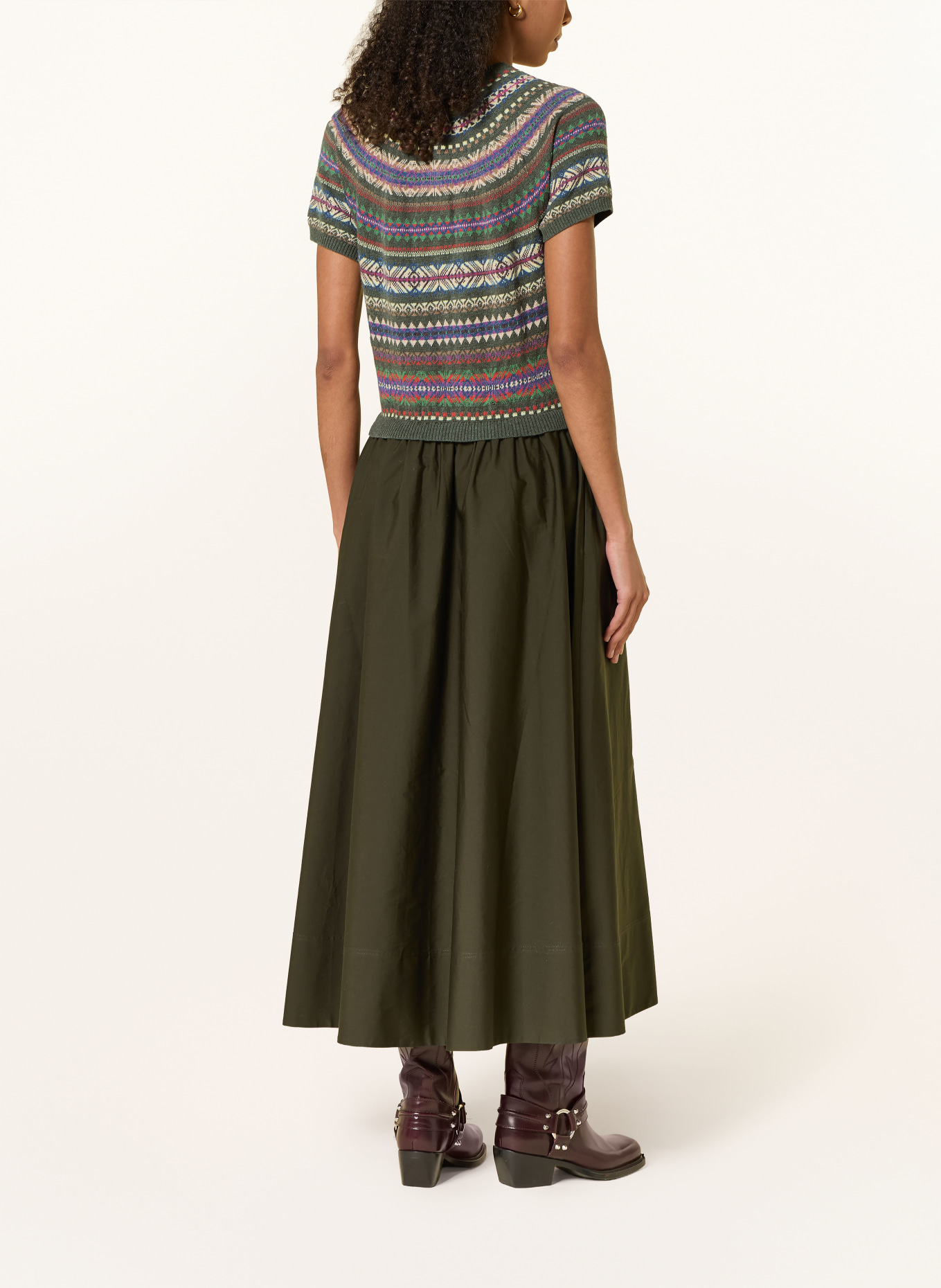 POLO RALPH LAUREN Dress made from a mix of materials: OLIVE / PURPLE / ORANGE