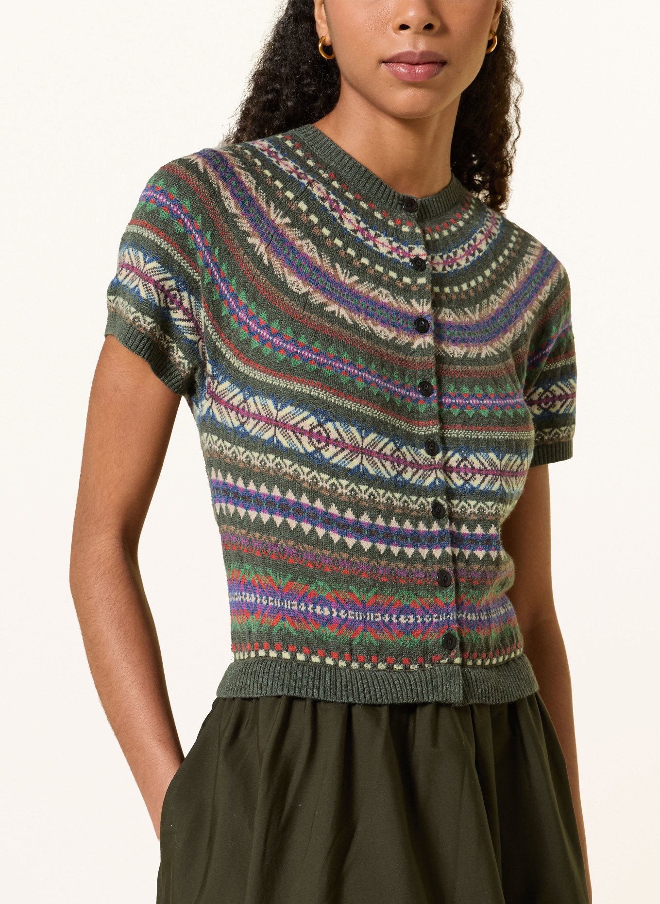 POLO RALPH LAUREN Dress made from a mix of materials: OLIVE / PURPLE / ORANGE